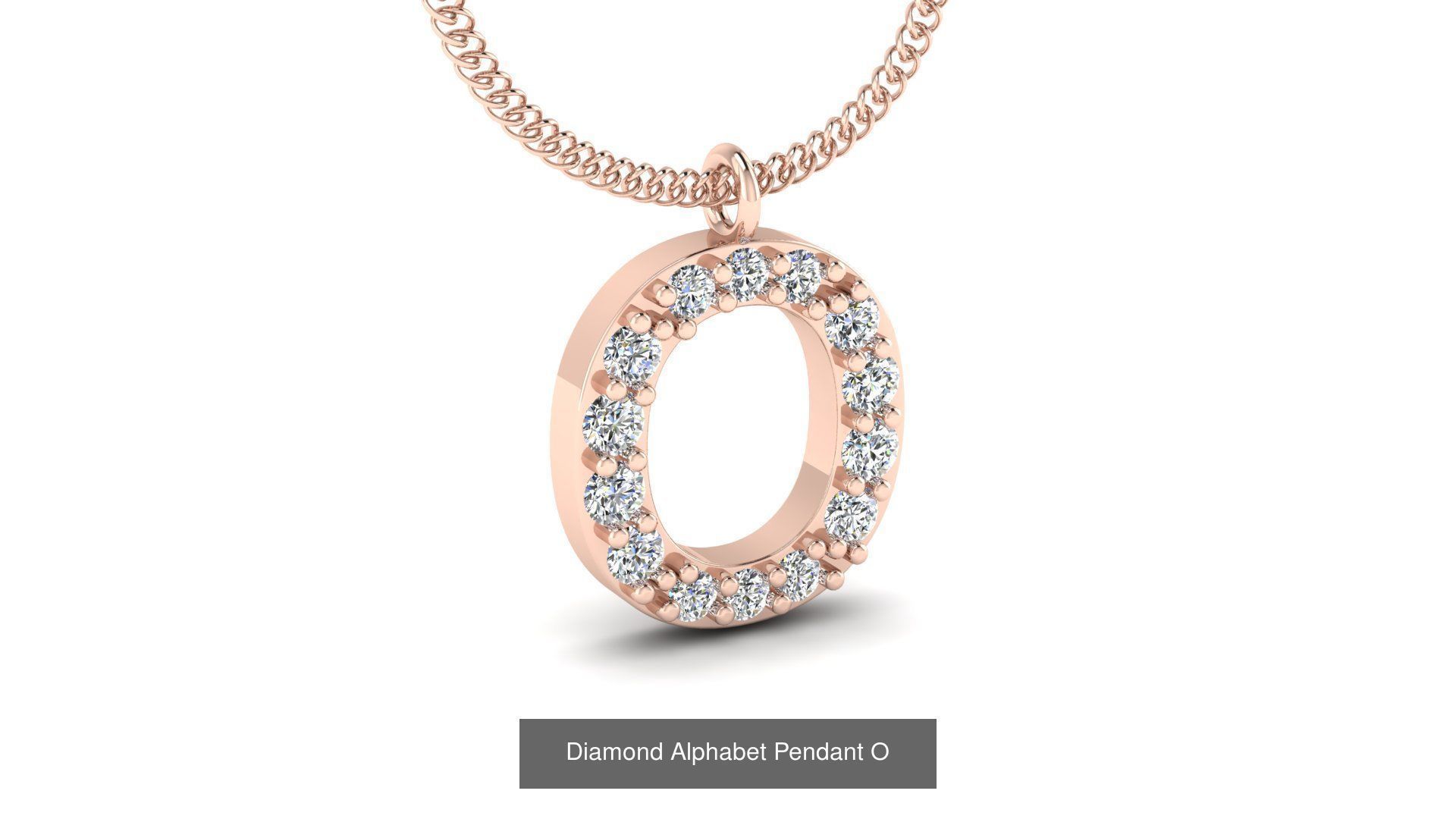 Diamond Alphabet Pendant 3D Model Collection_18