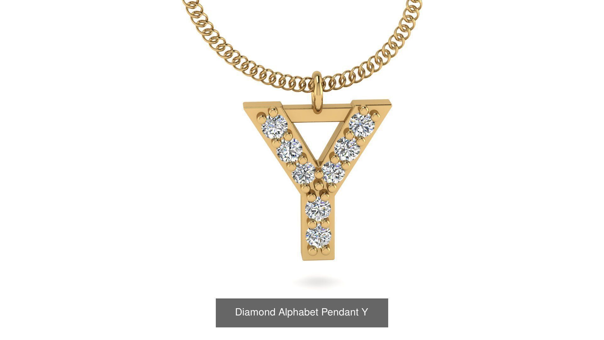 Diamond Alphabet Pendant 3D Model Collection_28
