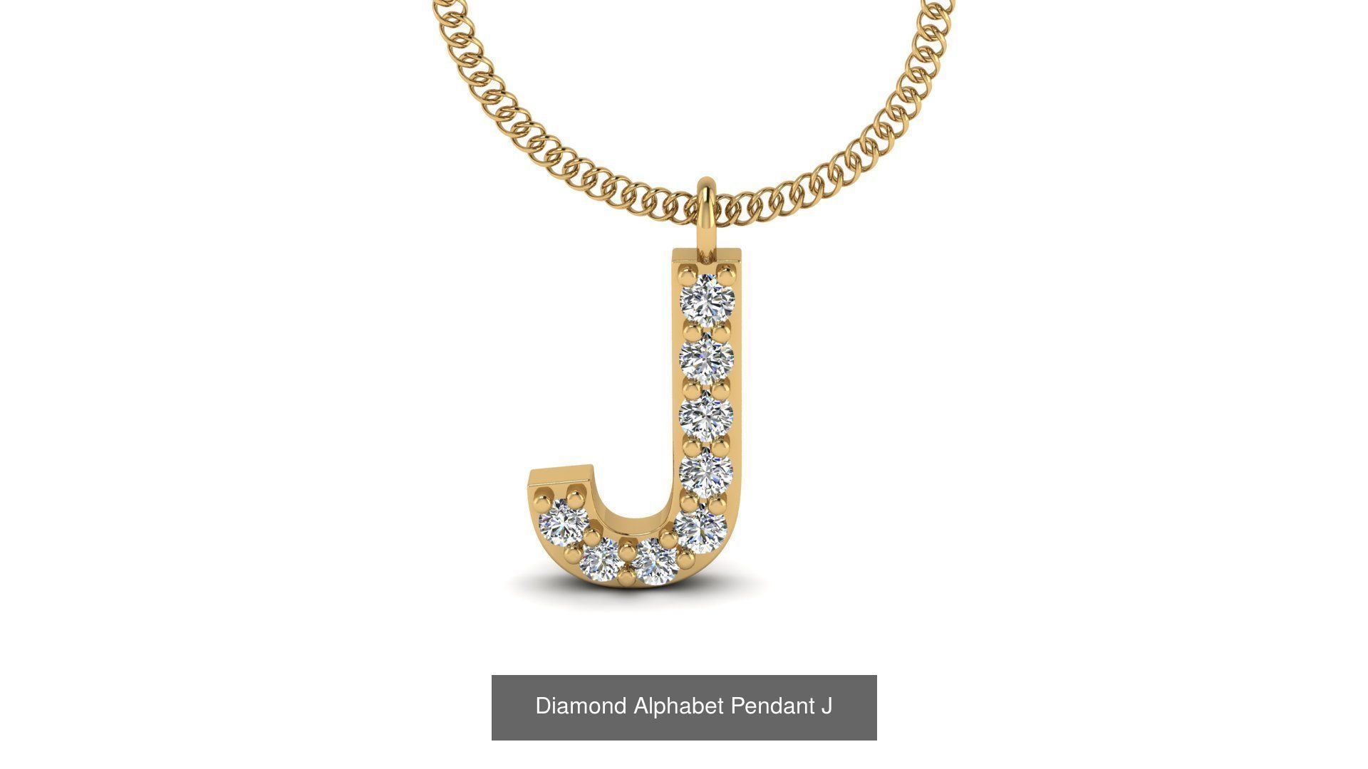 Diamond Alphabet Pendant 3D Model Collection_13