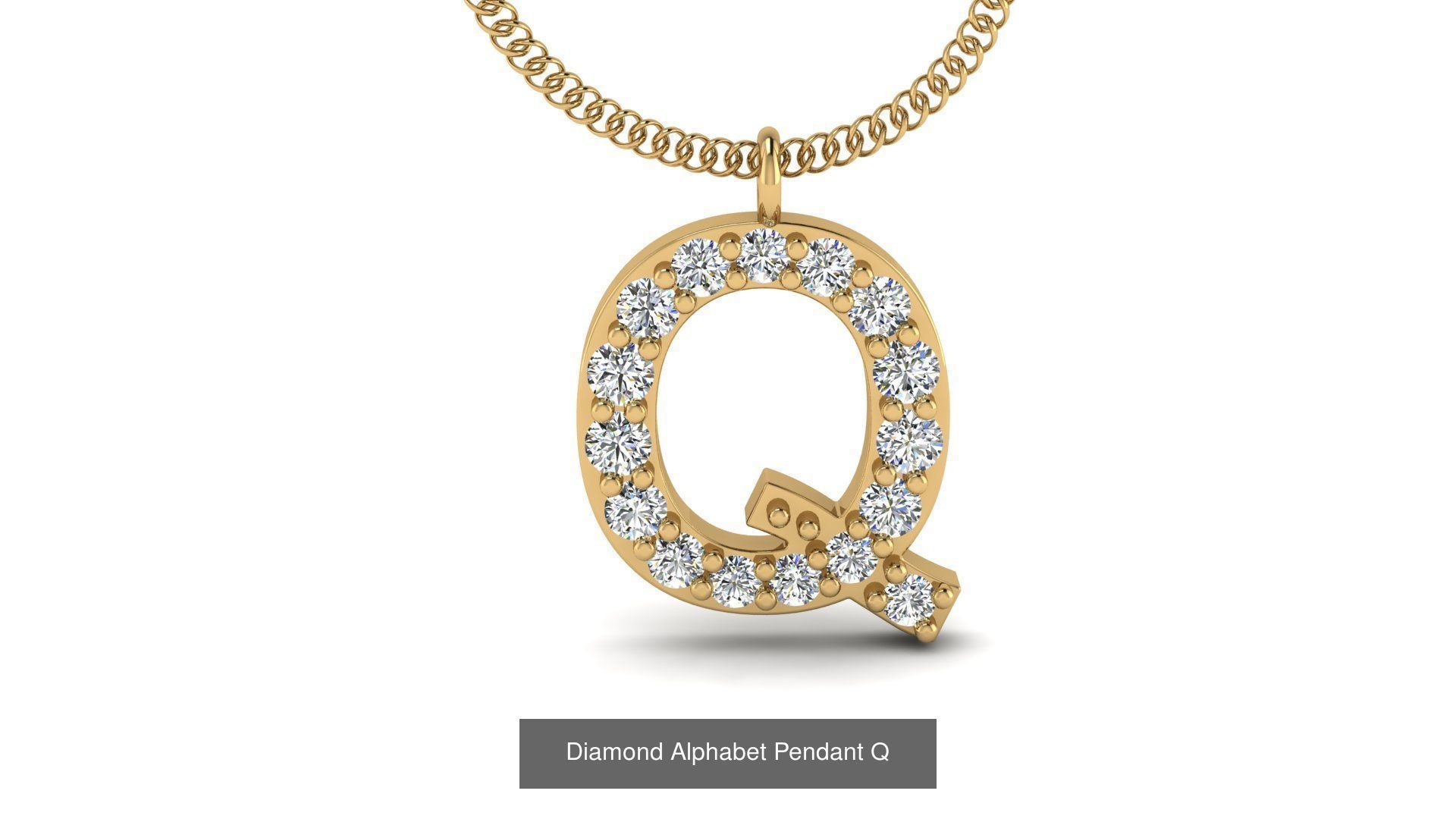 Diamond Alphabet Pendant 3D Model Collection_20