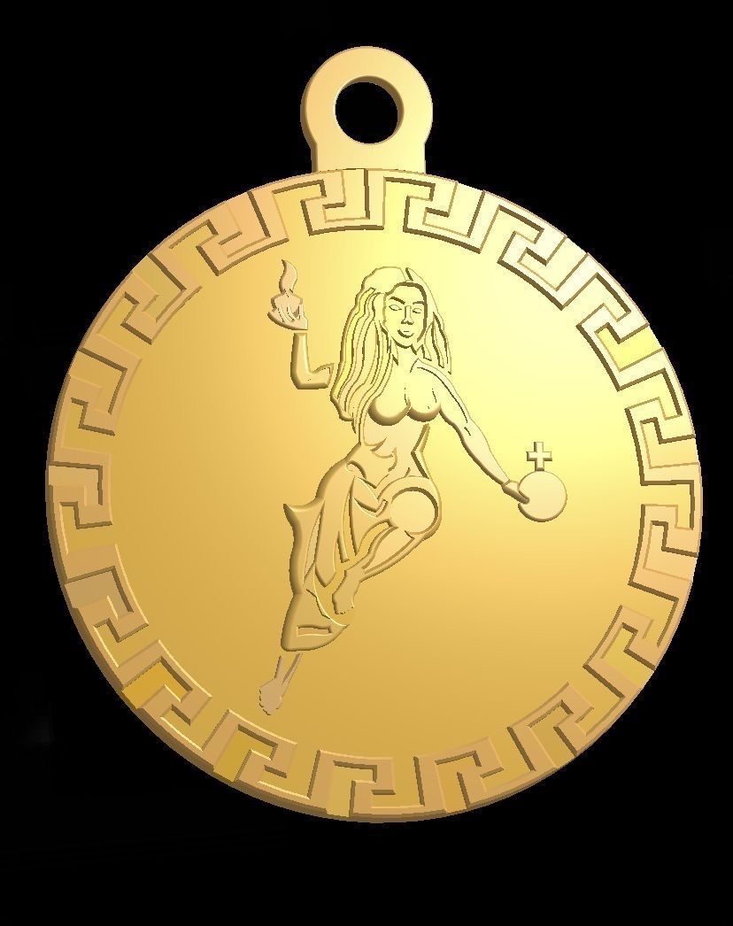 Venus esoteric jewellery pendant  3D print model_3