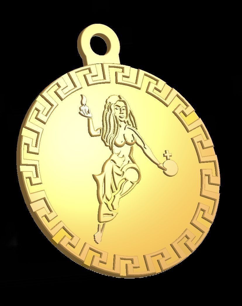 Venus esoteric jewellery pendant  3D print model_4