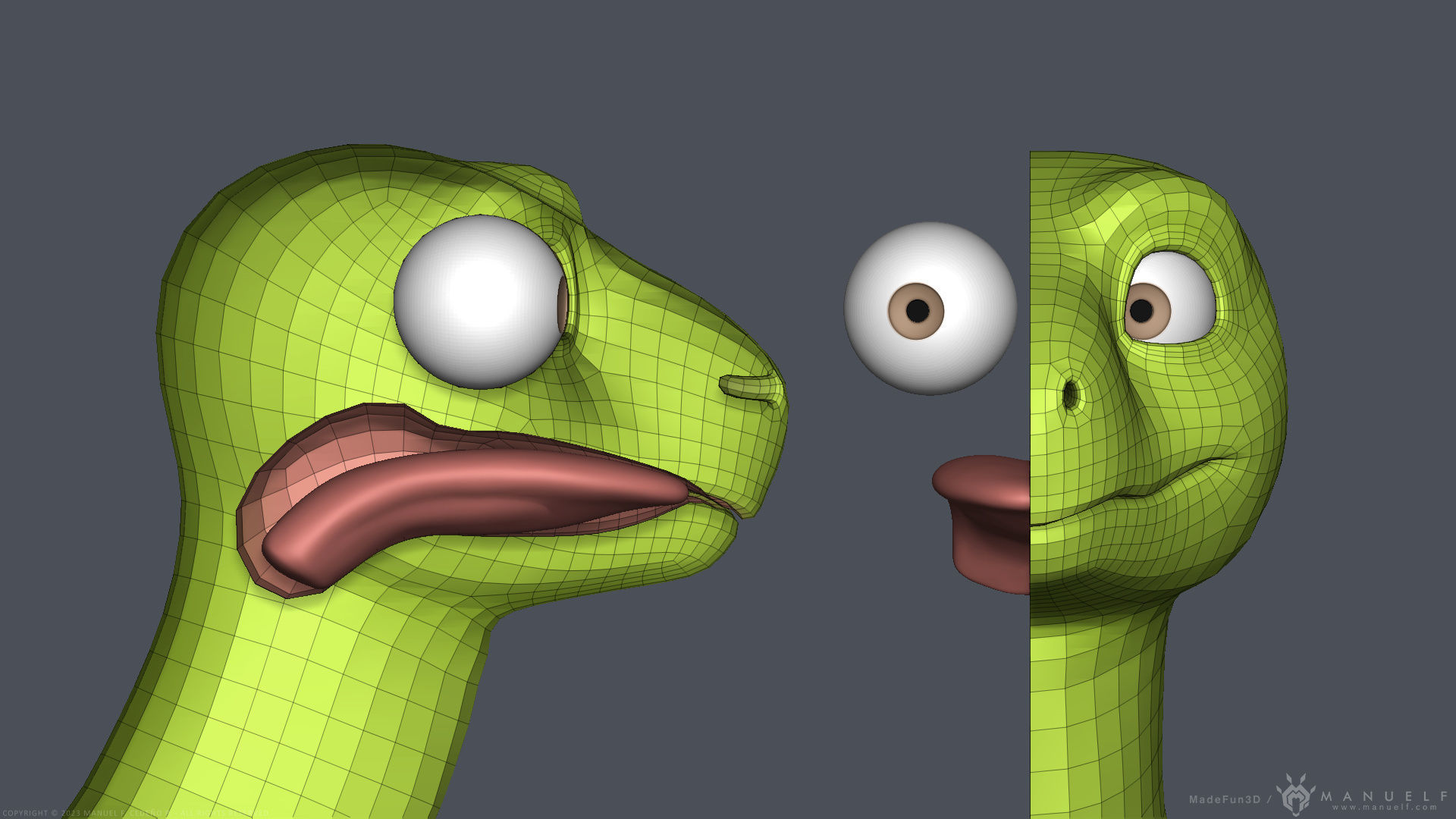 Stylized Cartoon Turtle - Biped 3D model_14