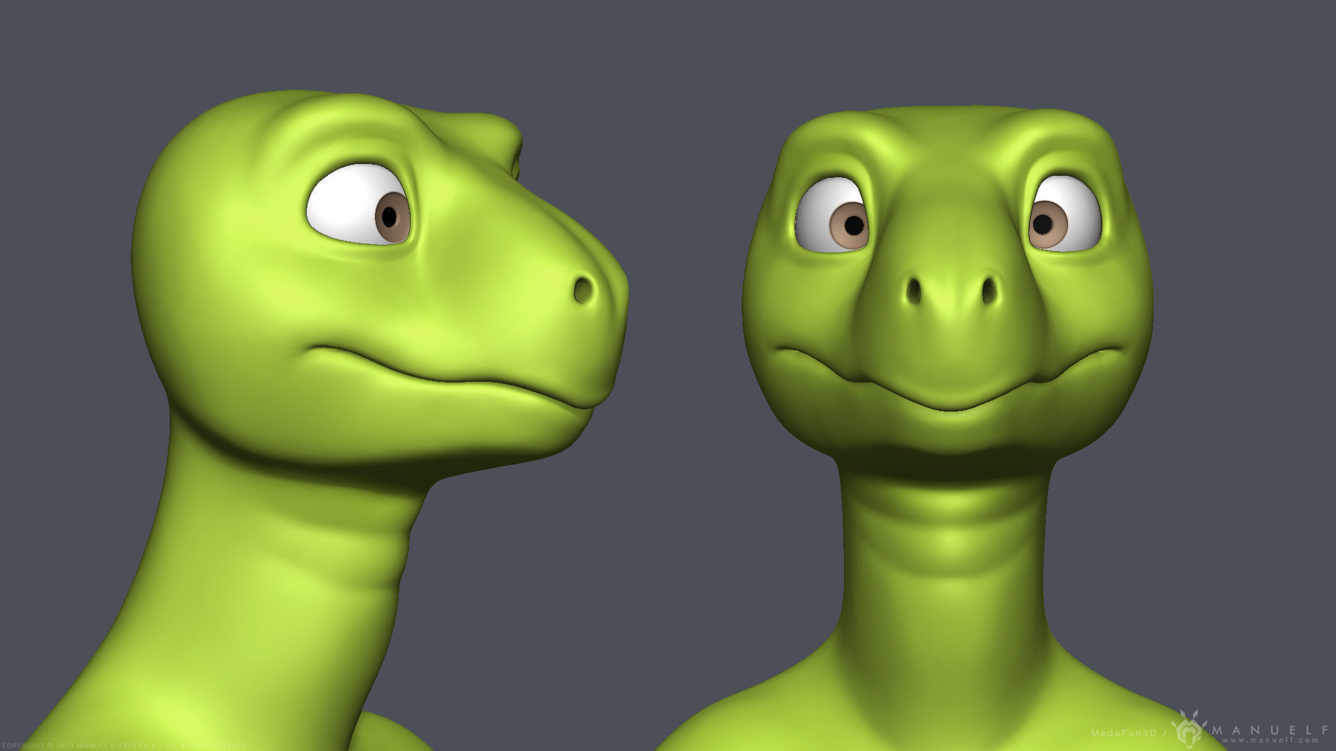 Stylized Cartoon Turtle - Biped 3D model_8