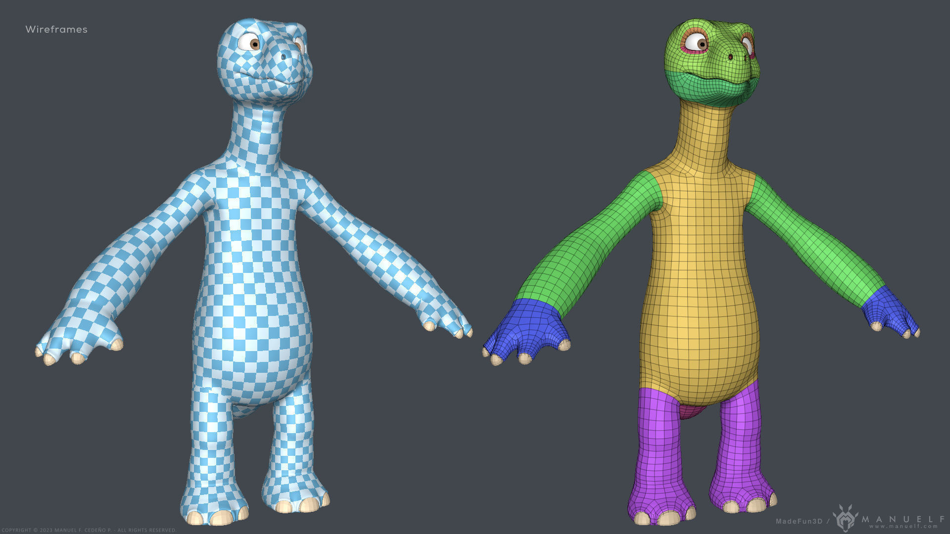 Stylized Cartoon Turtle - Biped 3D model_15
