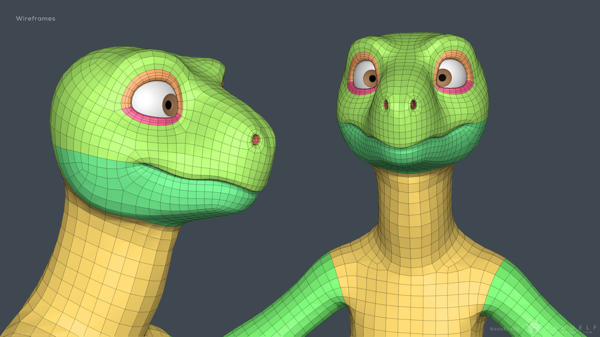 Stylized Cartoon Turtle - Biped 3D model_19