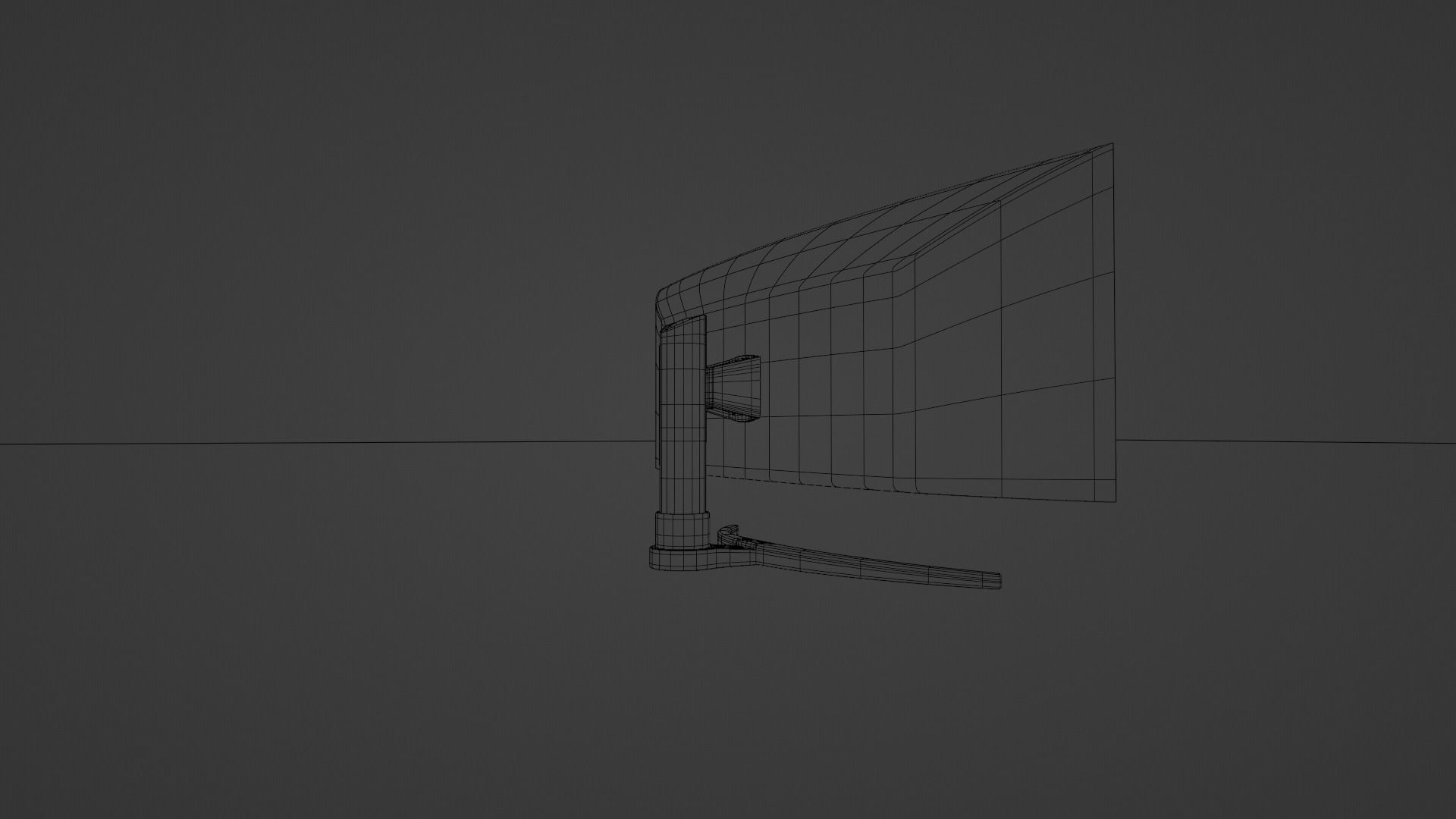 Curved 4K Monitor 3D model_4
