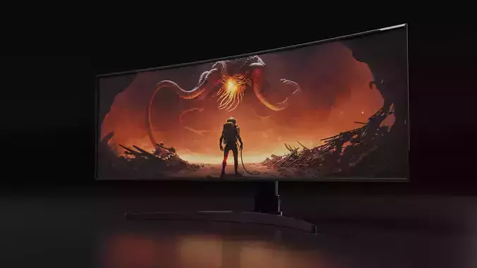 Curved 4K Monitor 3D model