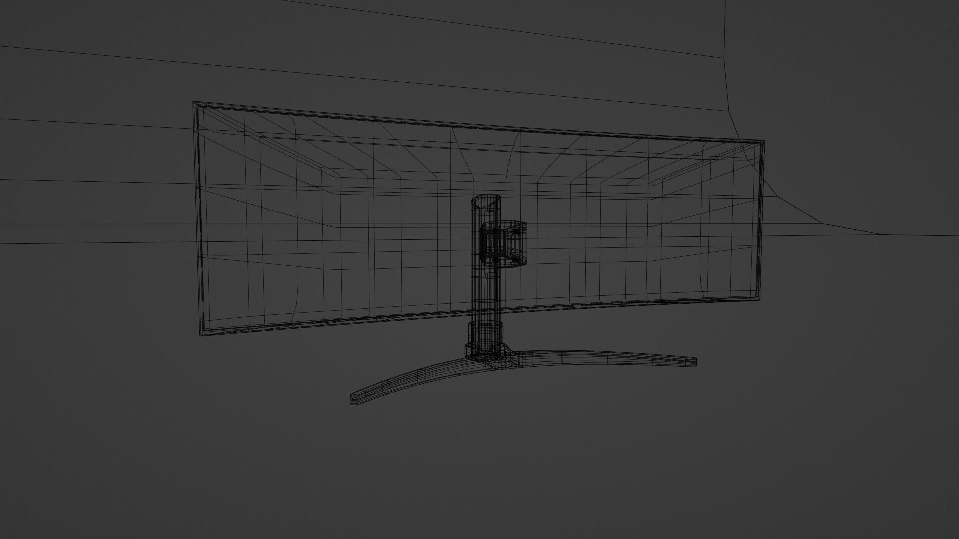 Curved 4K Monitor 3D model_5