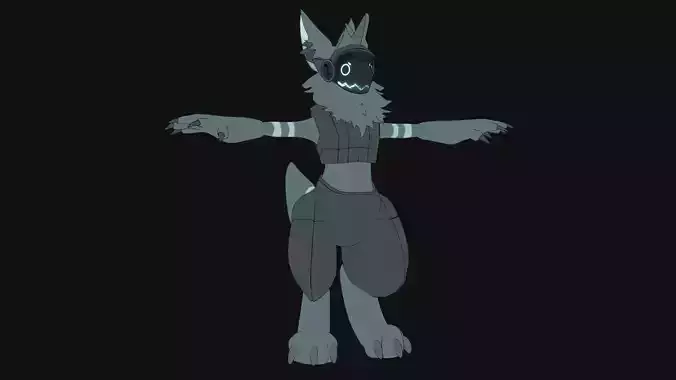 Protogen fully rigged Free 3D model
