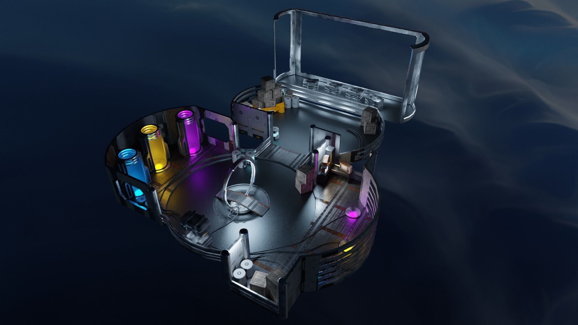 Sci-fi Hideout Low-poly 3D model_19