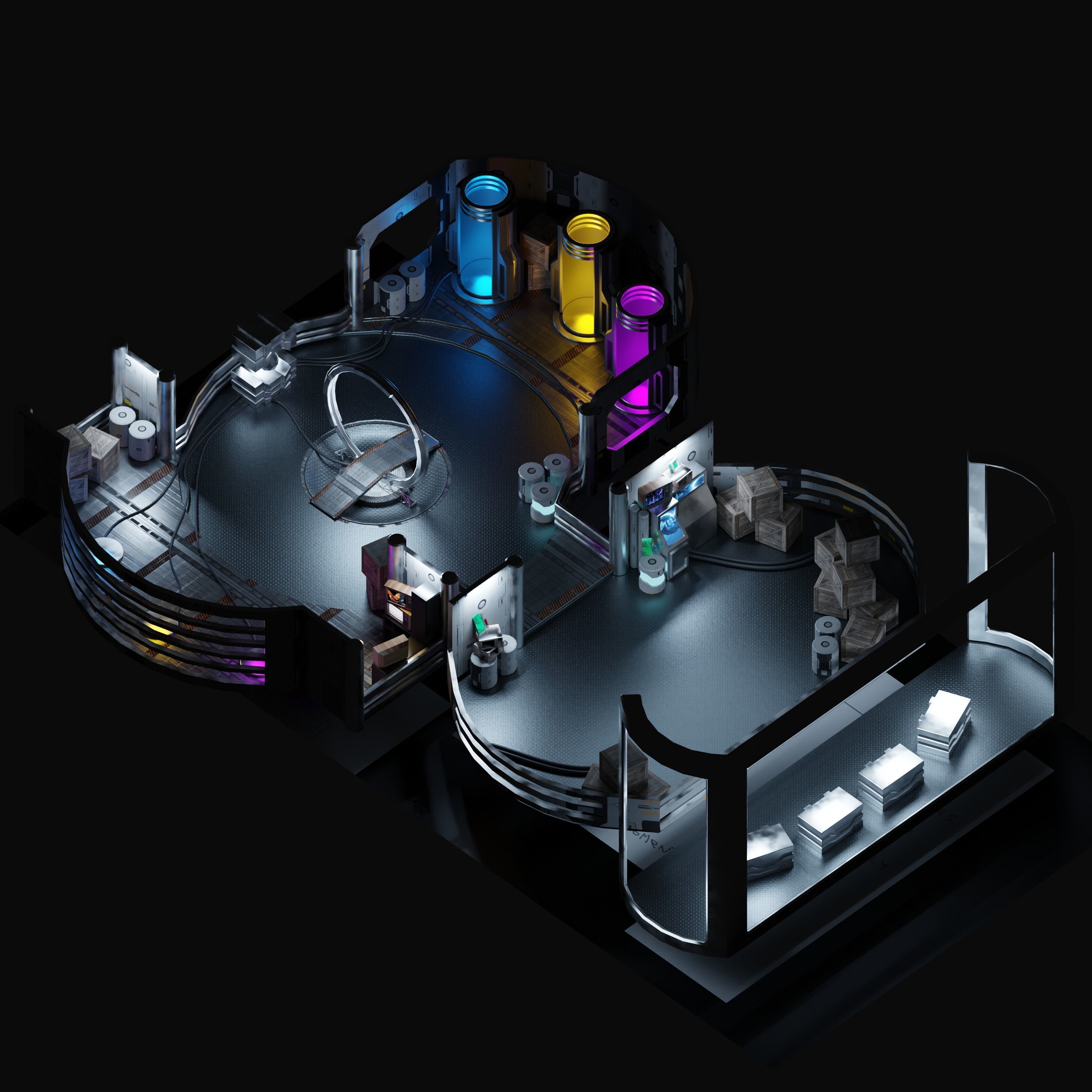 Sci-fi Hideout Low-poly 3D model_21