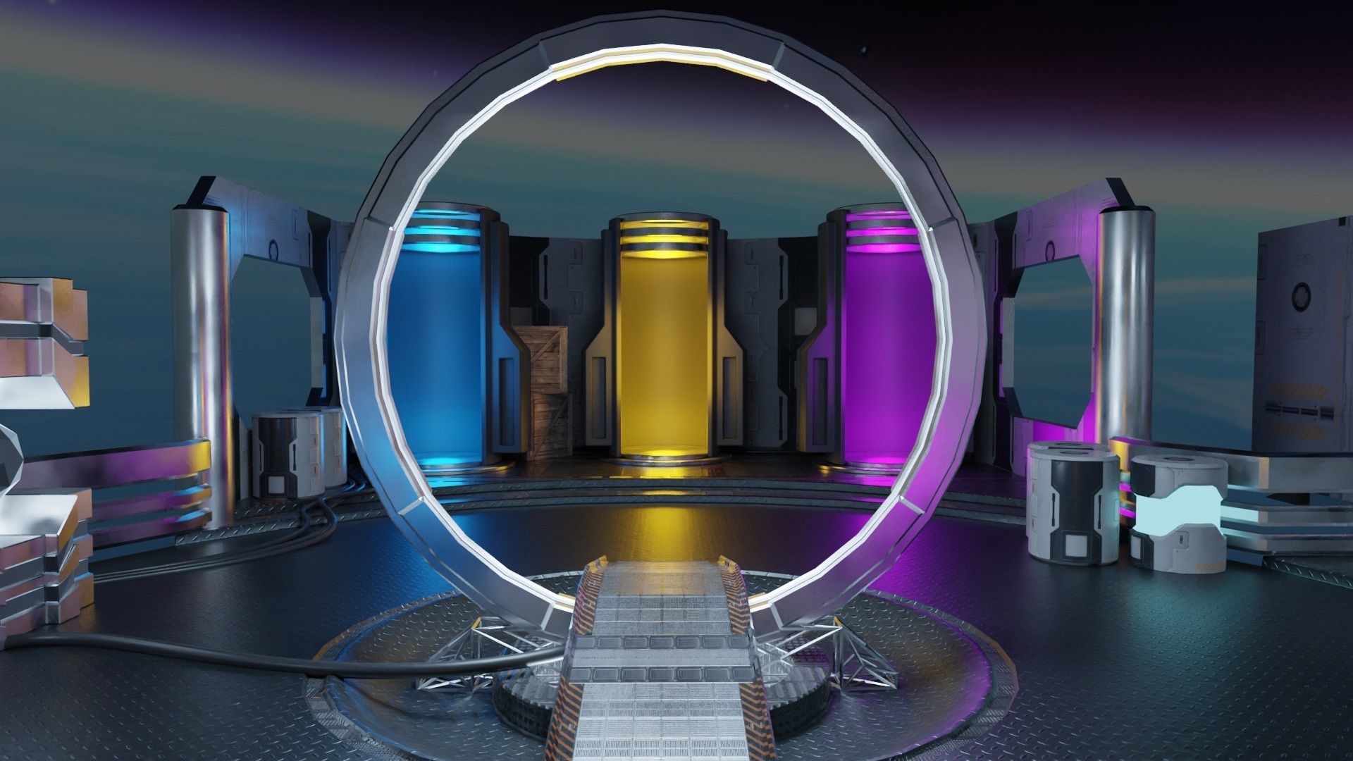 Sci-fi Hideout Low-poly 3D model_12