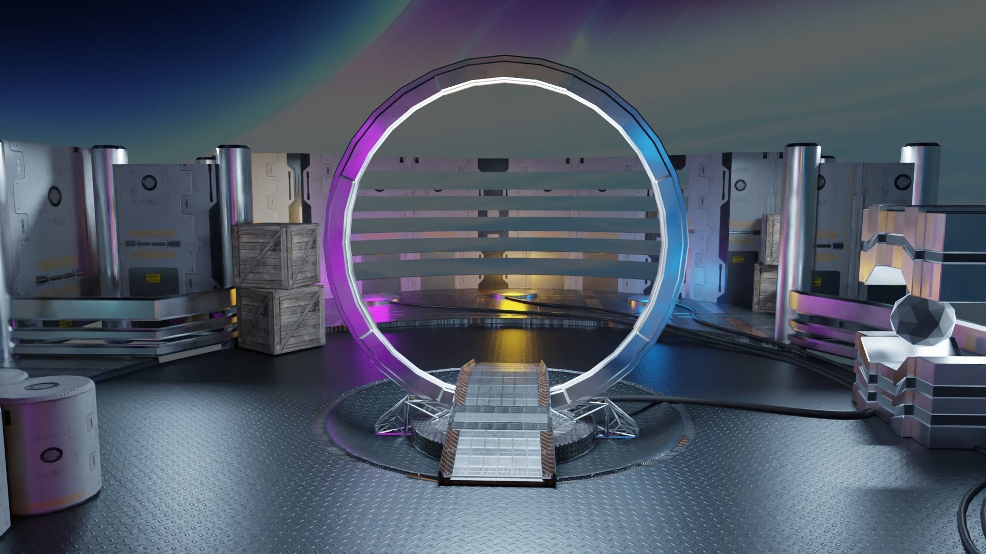 Sci-fi Hideout Low-poly 3D model_14