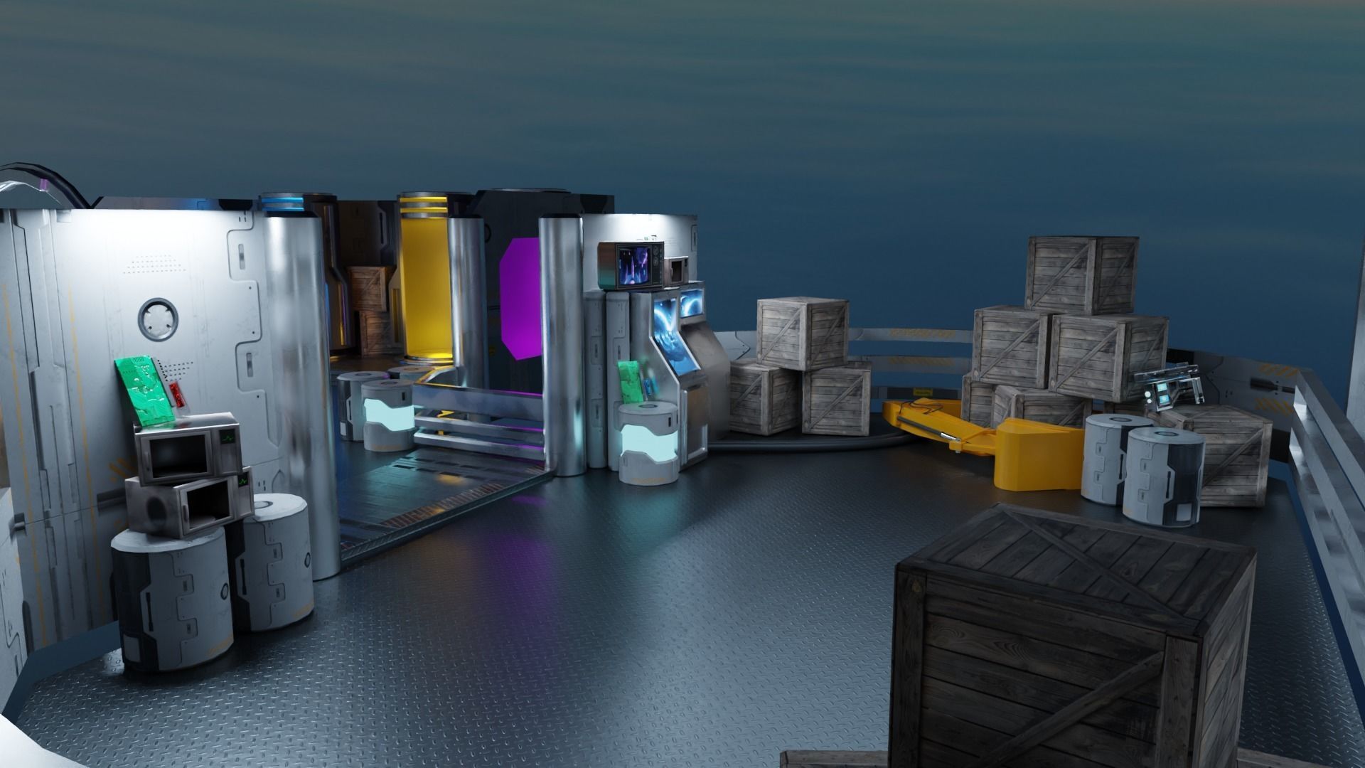 Sci-fi Hideout Low-poly 3D model_16