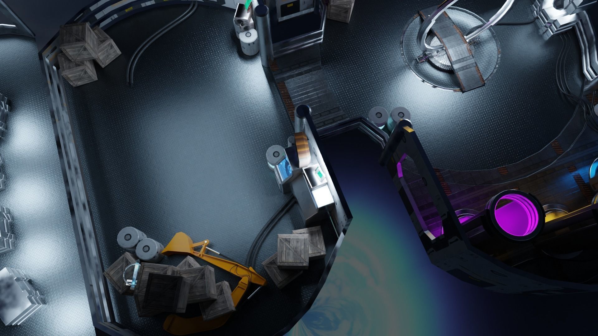 Sci-fi Hideout Low-poly 3D model_6