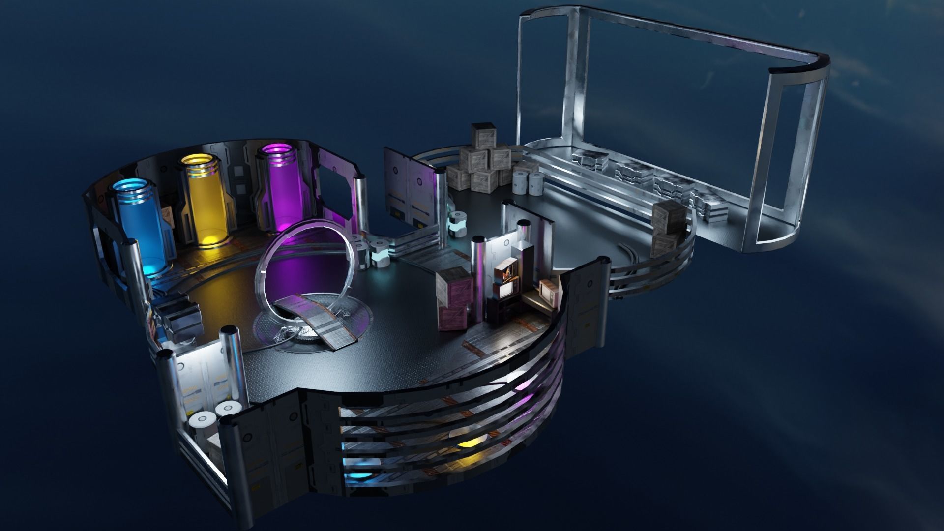 Sci-fi Hideout Low-poly 3D model_2