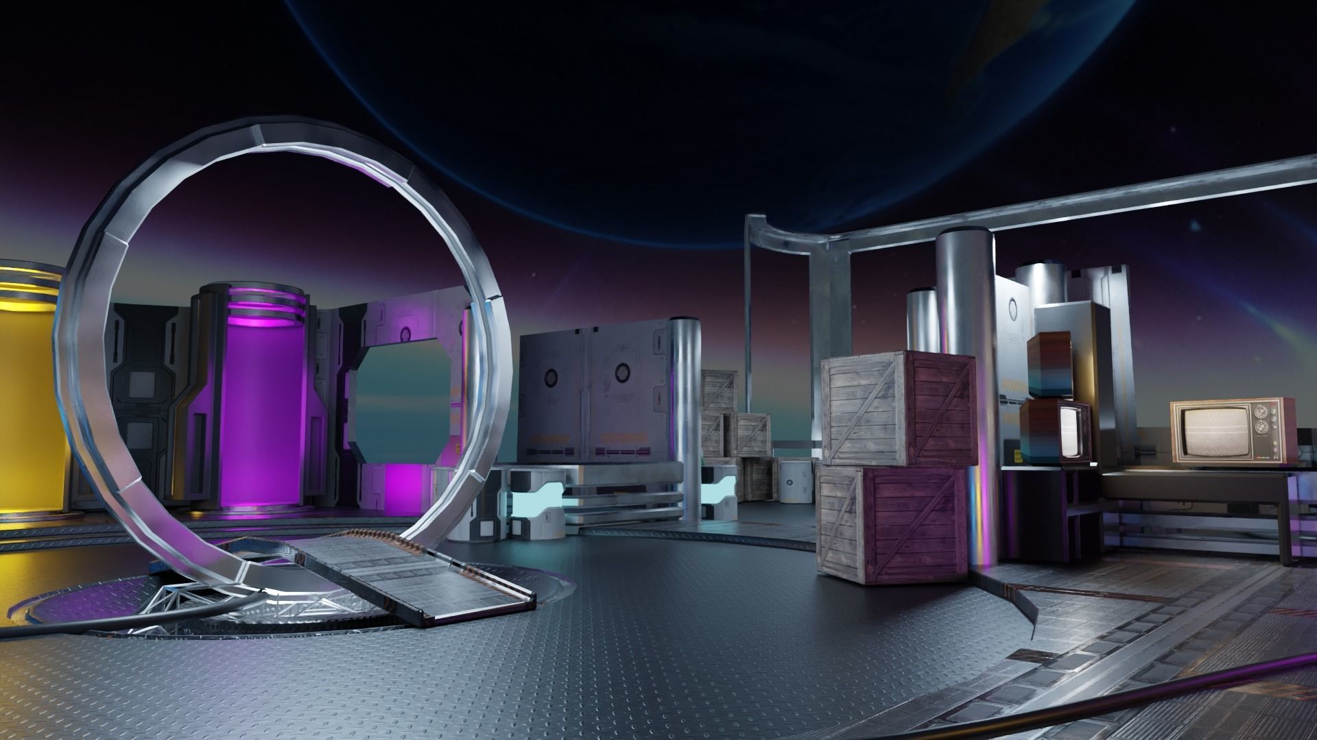 Sci-fi Hideout Low-poly 3D model_13