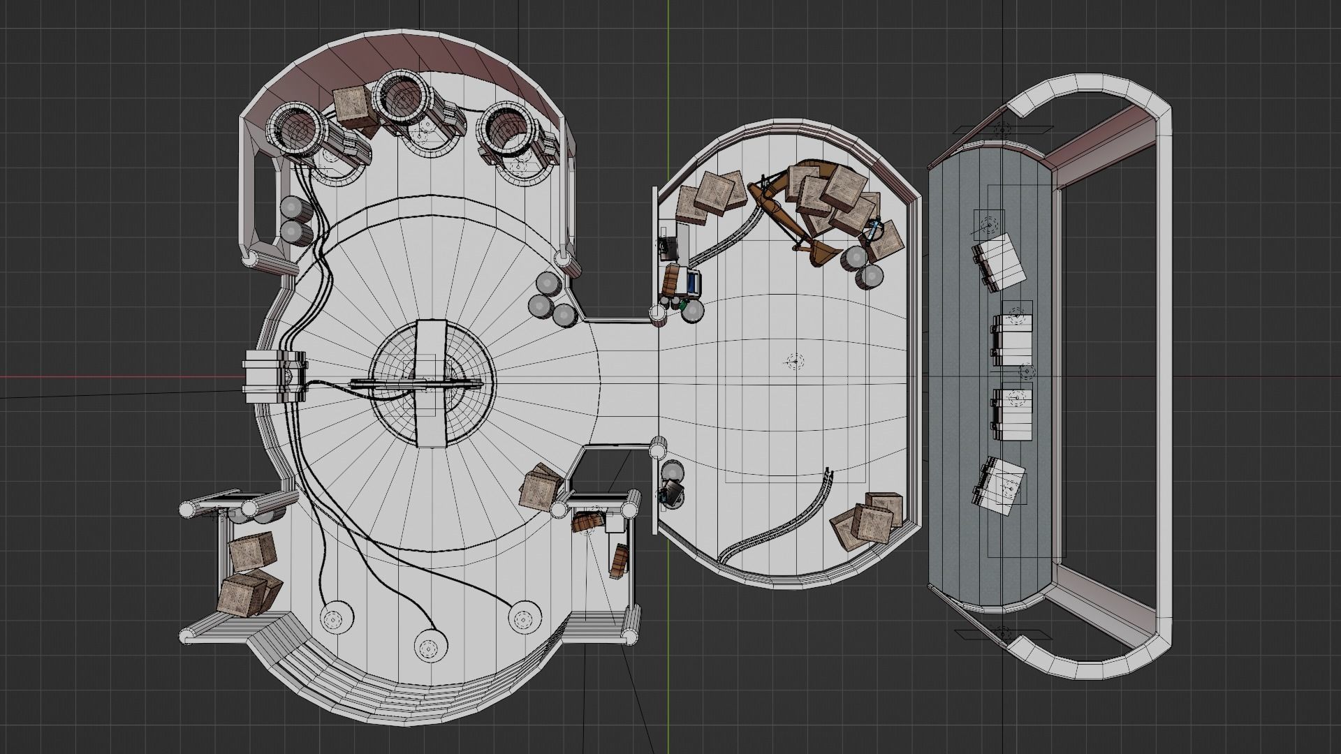 Sci-fi Hideout Low-poly 3D model_7