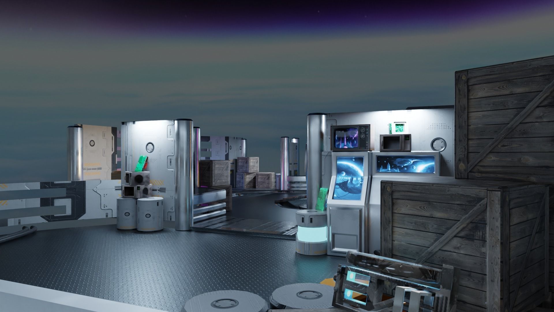 Sci-fi Hideout Low-poly 3D model_15