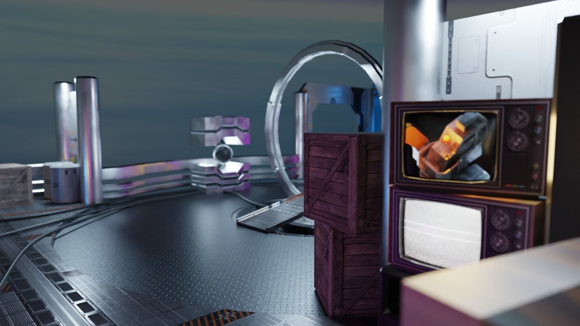 Sci-fi Hideout Low-poly 3D model_17