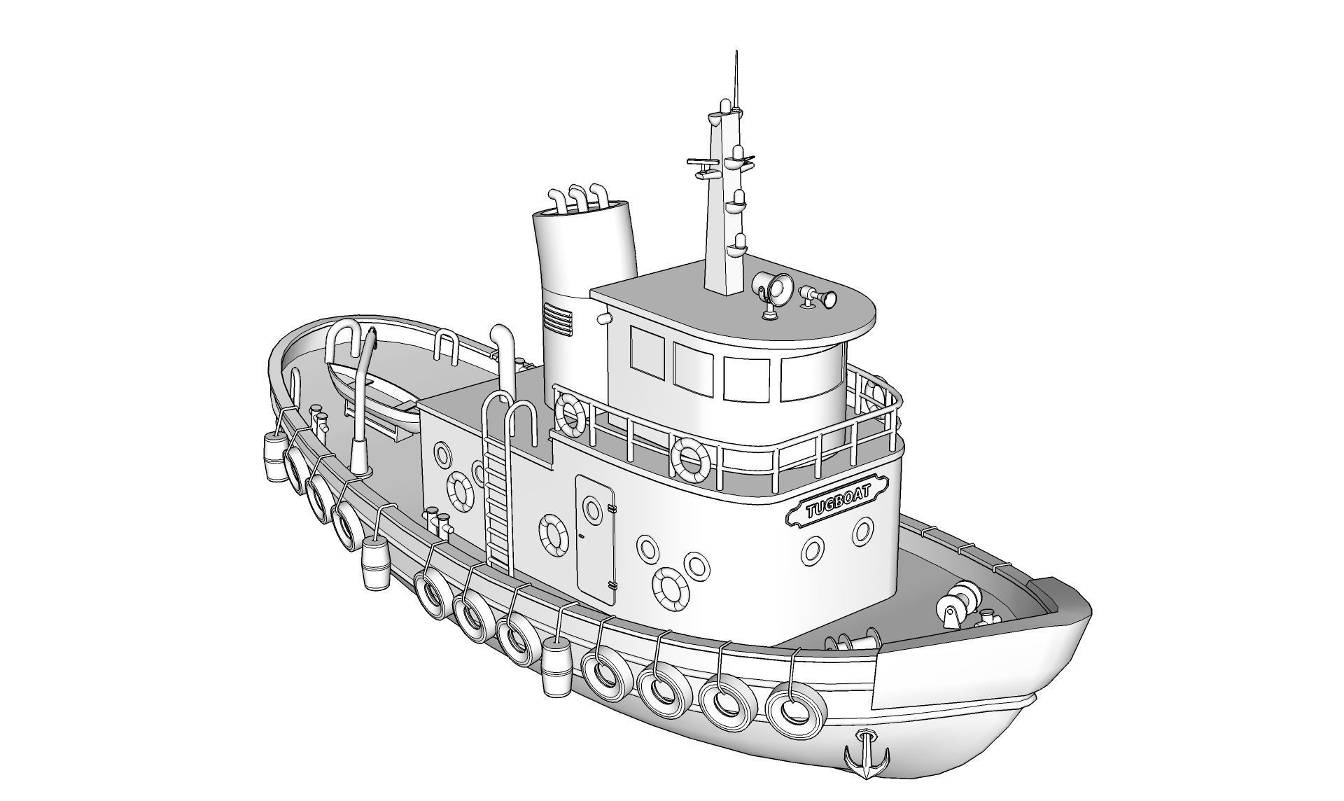 Tugboat 3D model_11