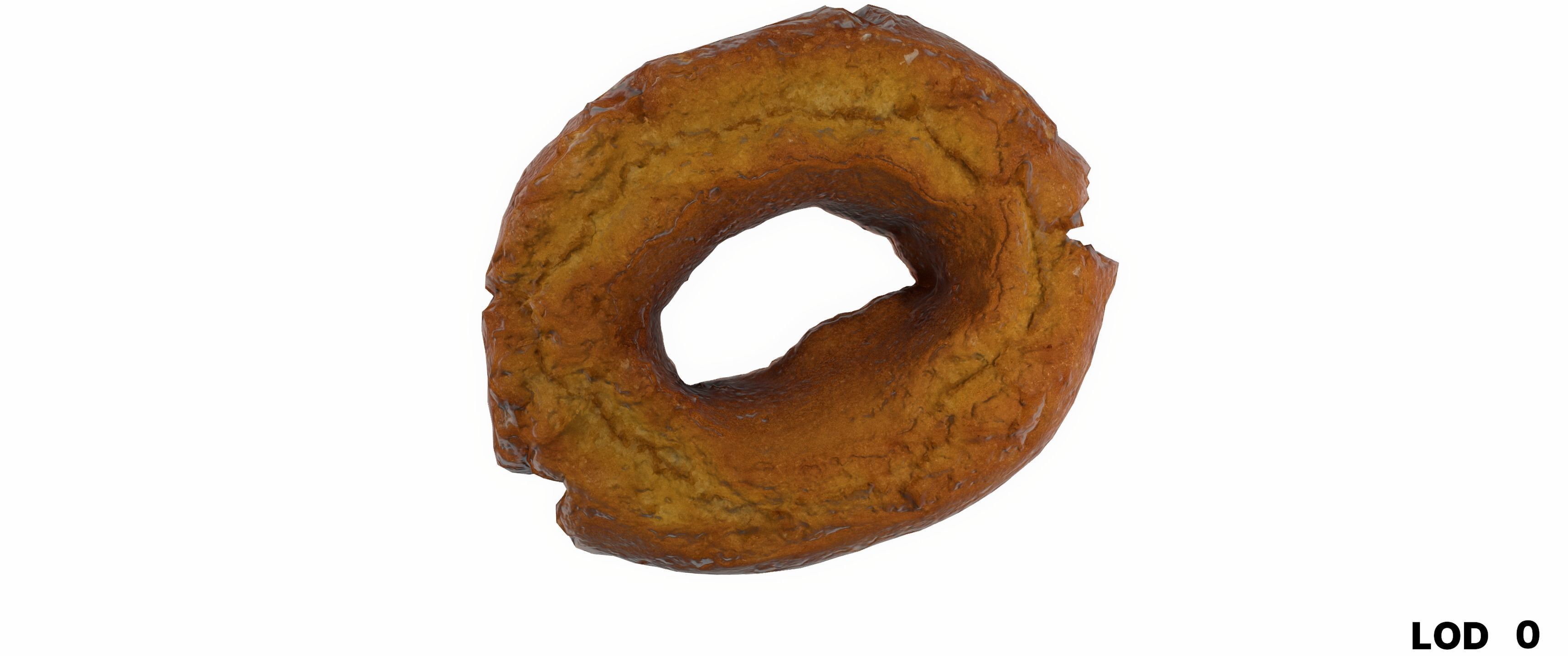 8k American Cruller Doughnut - 5 Levels of Detail Low-poly 3D model_20