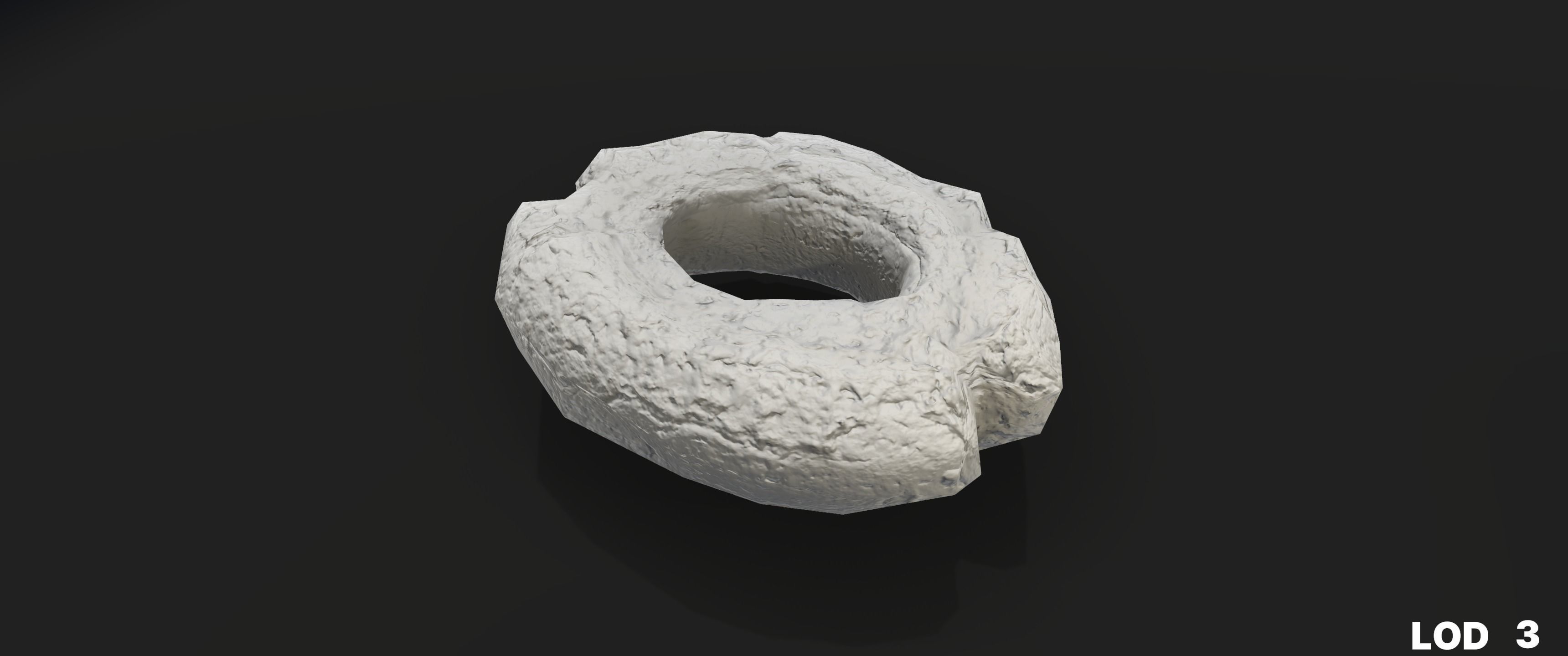 8k American Cruller Doughnut - 5 Levels of Detail Low-poly 3D model_48