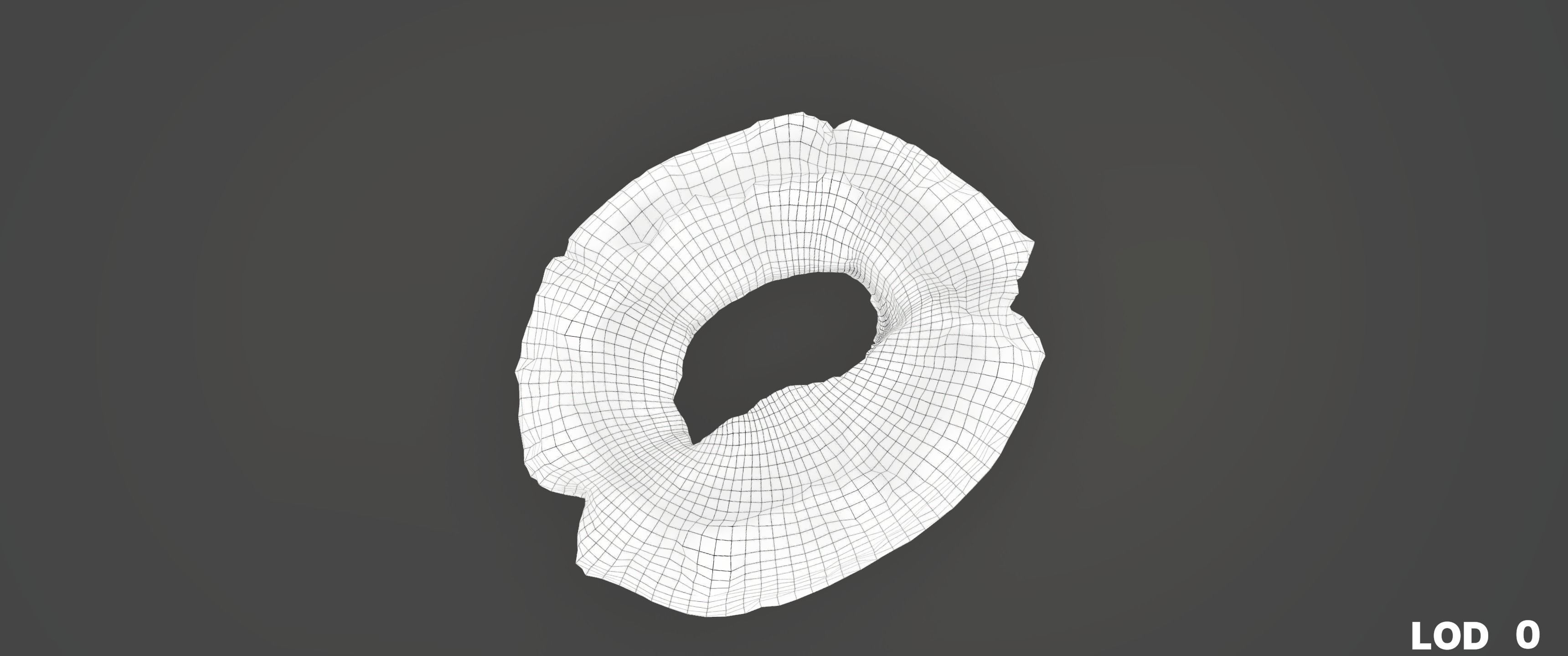 8k American Cruller Doughnut - 5 Levels of Detail Low-poly 3D model_26