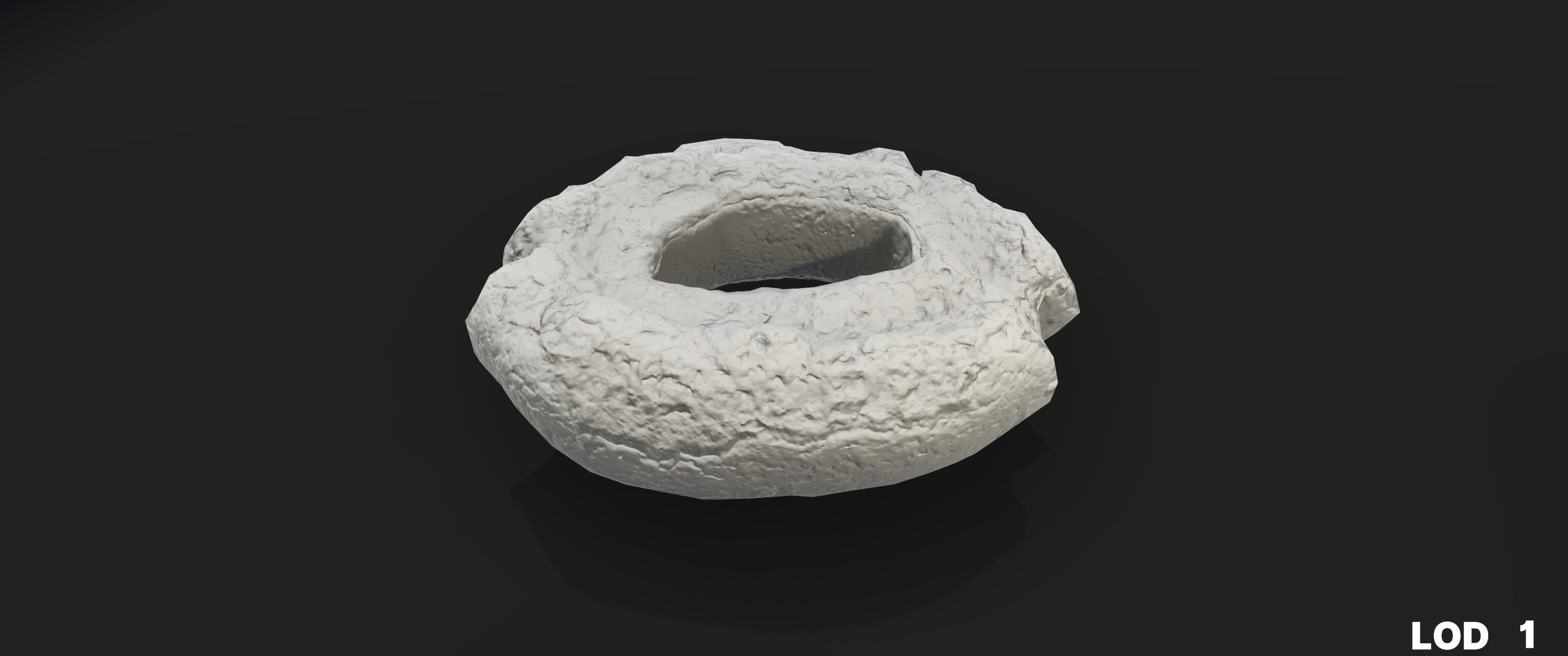 8k American Cruller Doughnut - 5 Levels of Detail Low-poly 3D model_30