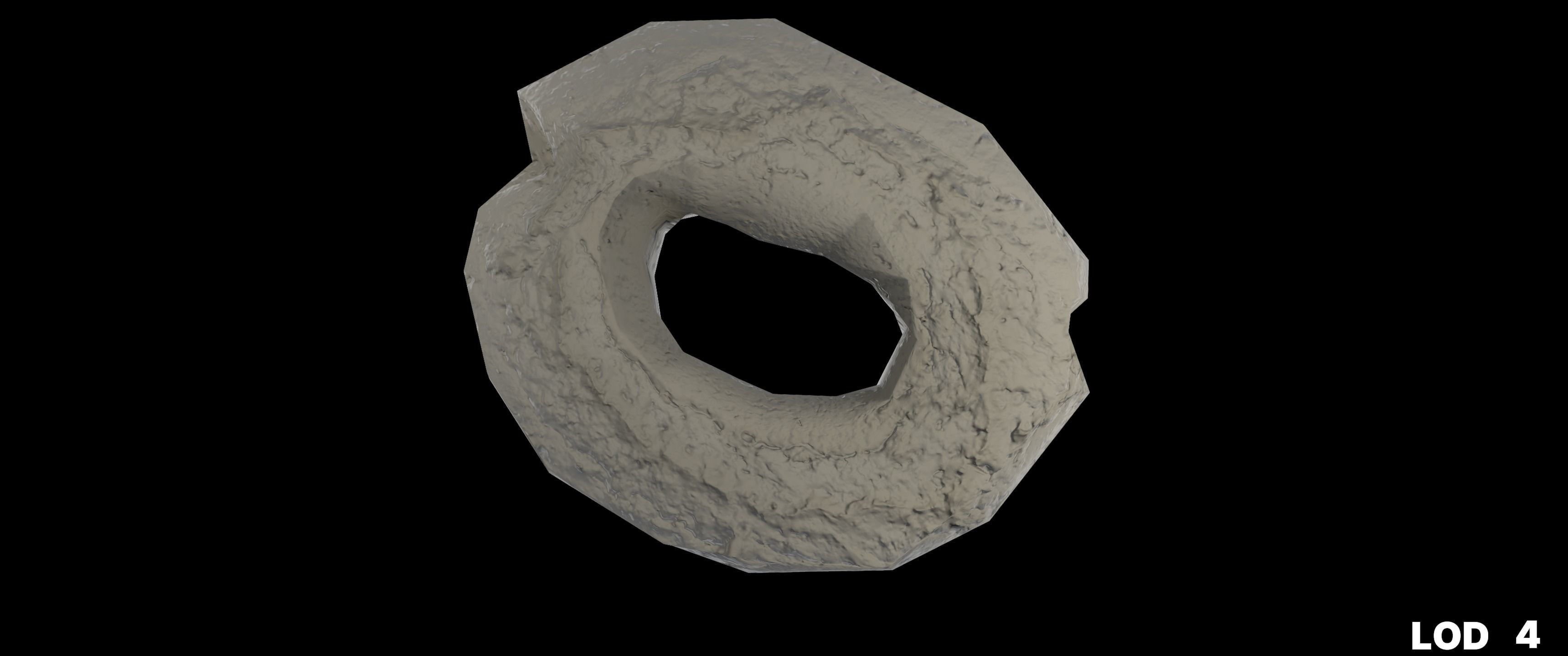 8k American Cruller Doughnut - 5 Levels of Detail Low-poly 3D model_59
