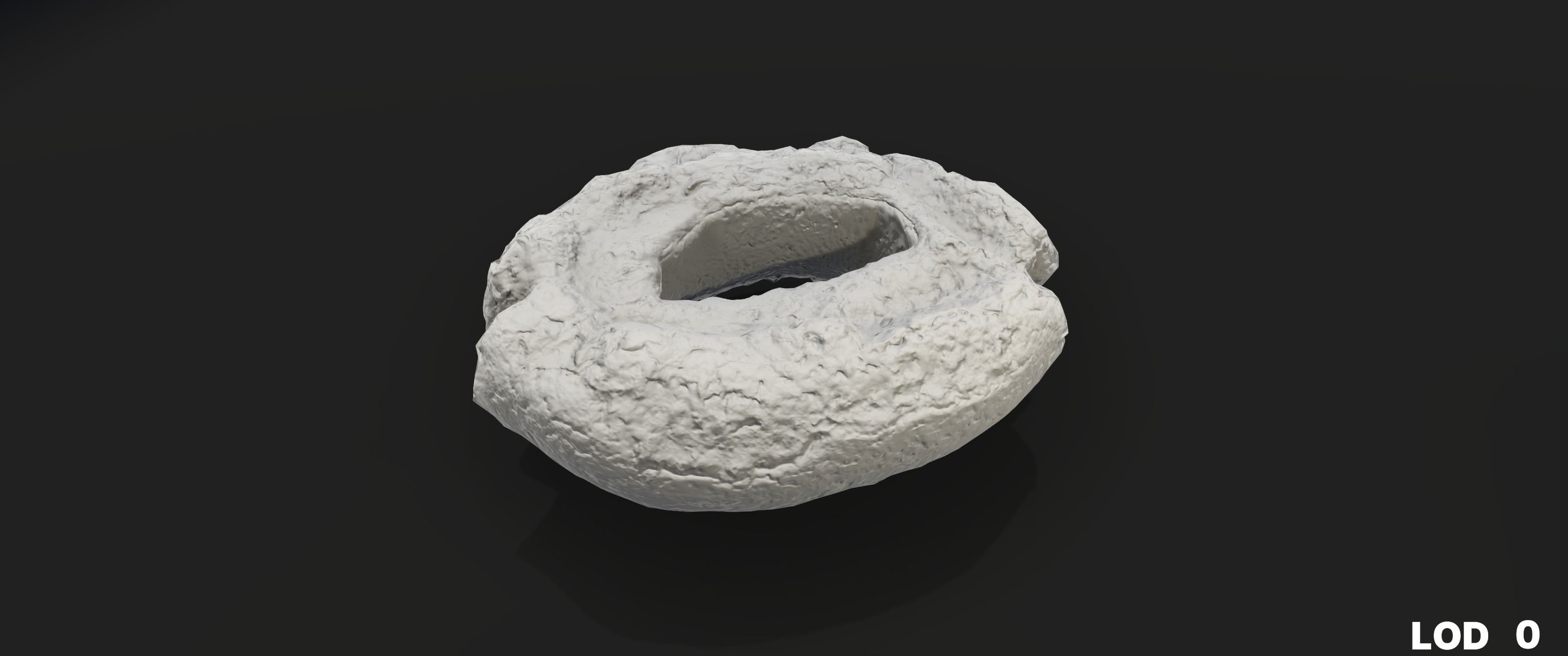8k American Cruller Doughnut - 5 Levels of Detail Low-poly 3D model_21