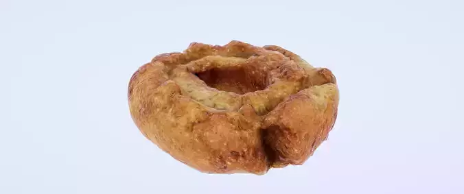 8k American Cruller Doughnut - 5 Levels of Detail Low-poly 3D model
