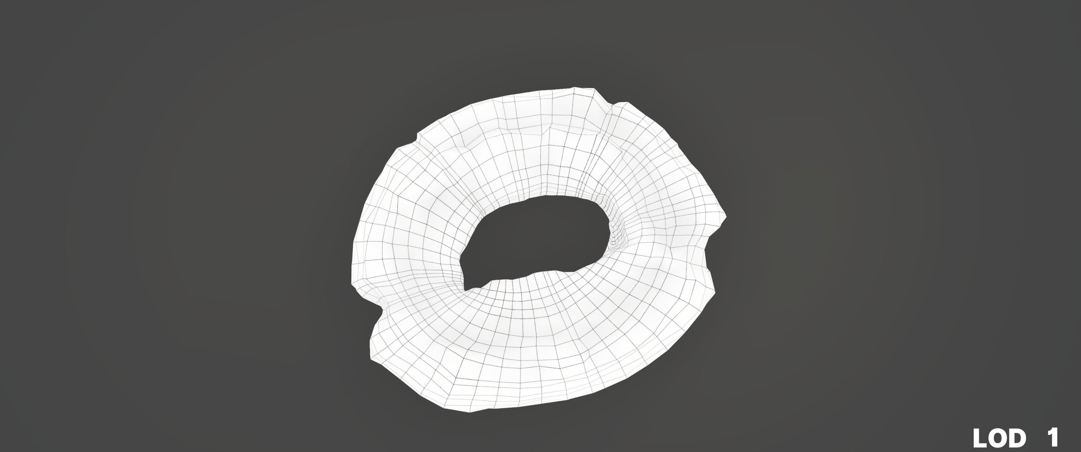 8k American Cruller Doughnut - 5 Levels of Detail Low-poly 3D model_35