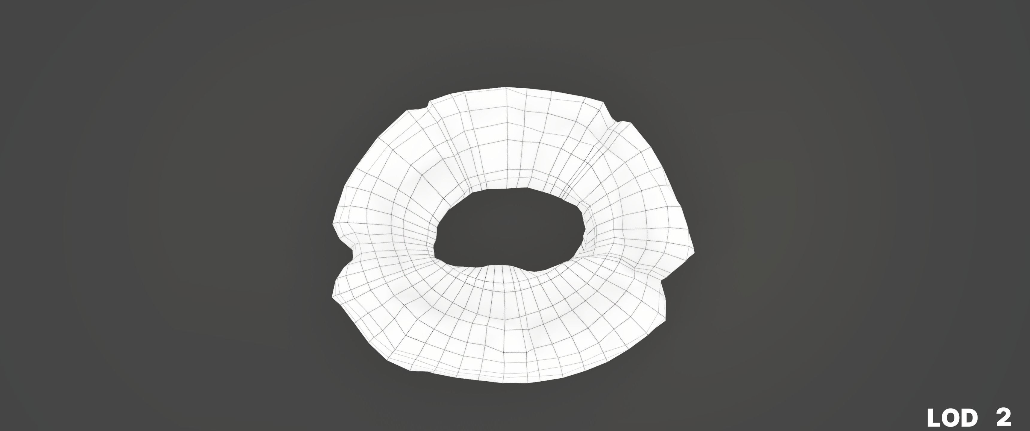 8k American Cruller Doughnut - 5 Levels of Detail Low-poly 3D model_43