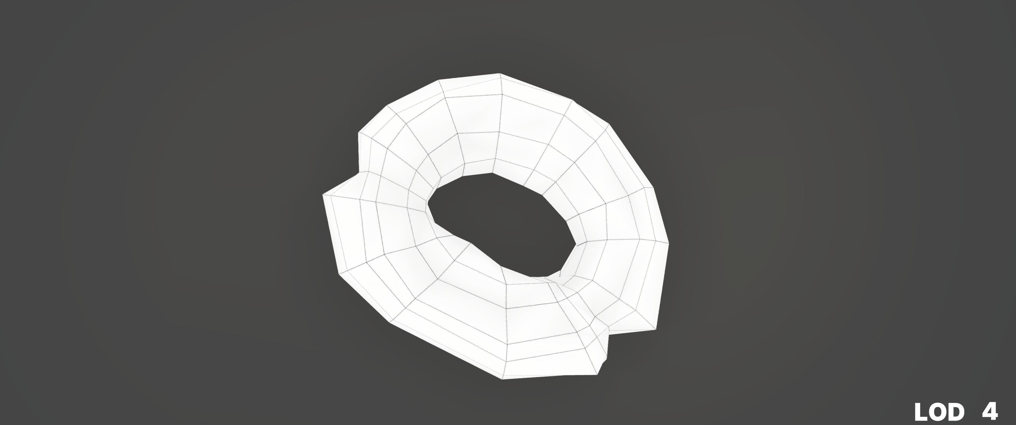 8k American Cruller Doughnut - 5 Levels of Detail Low-poly 3D model_61