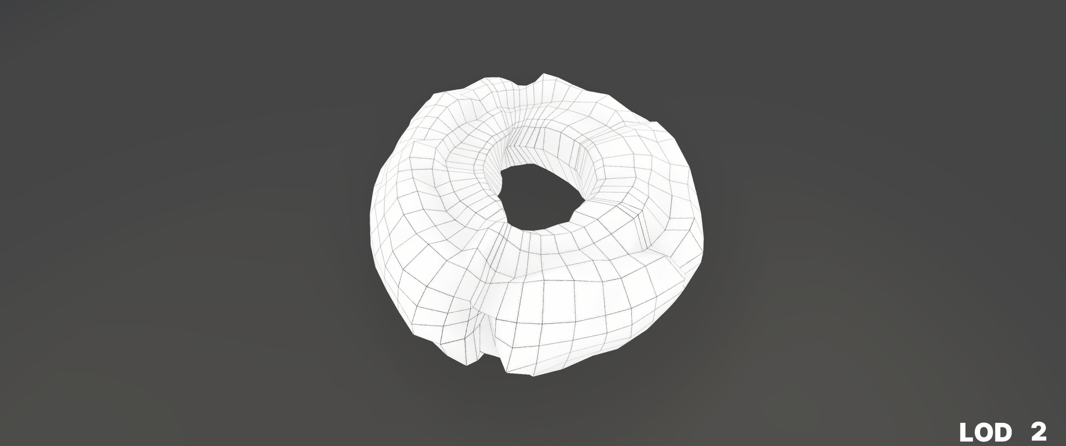 8k American Cruller Doughnut - 5 Levels of Detail Low-poly 3D model_42