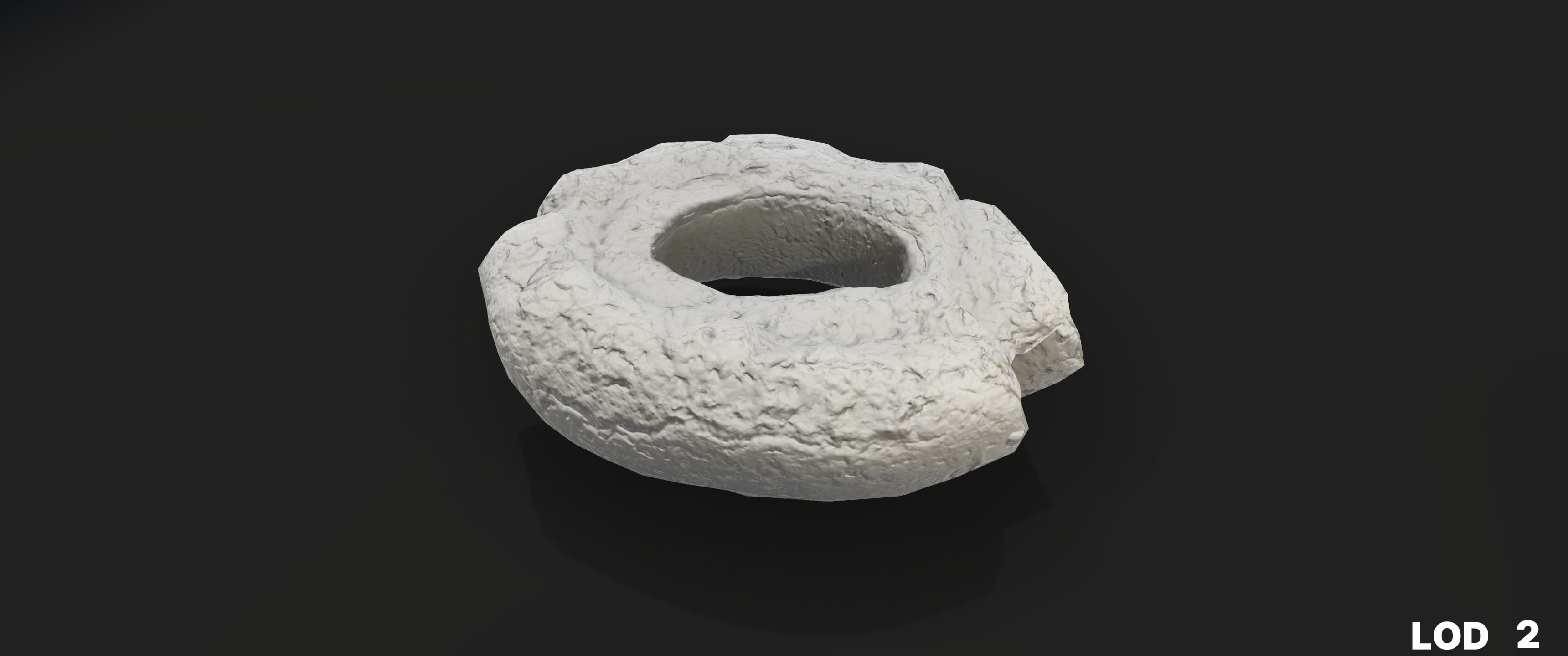 8k American Cruller Doughnut - 5 Levels of Detail Low-poly 3D model_39