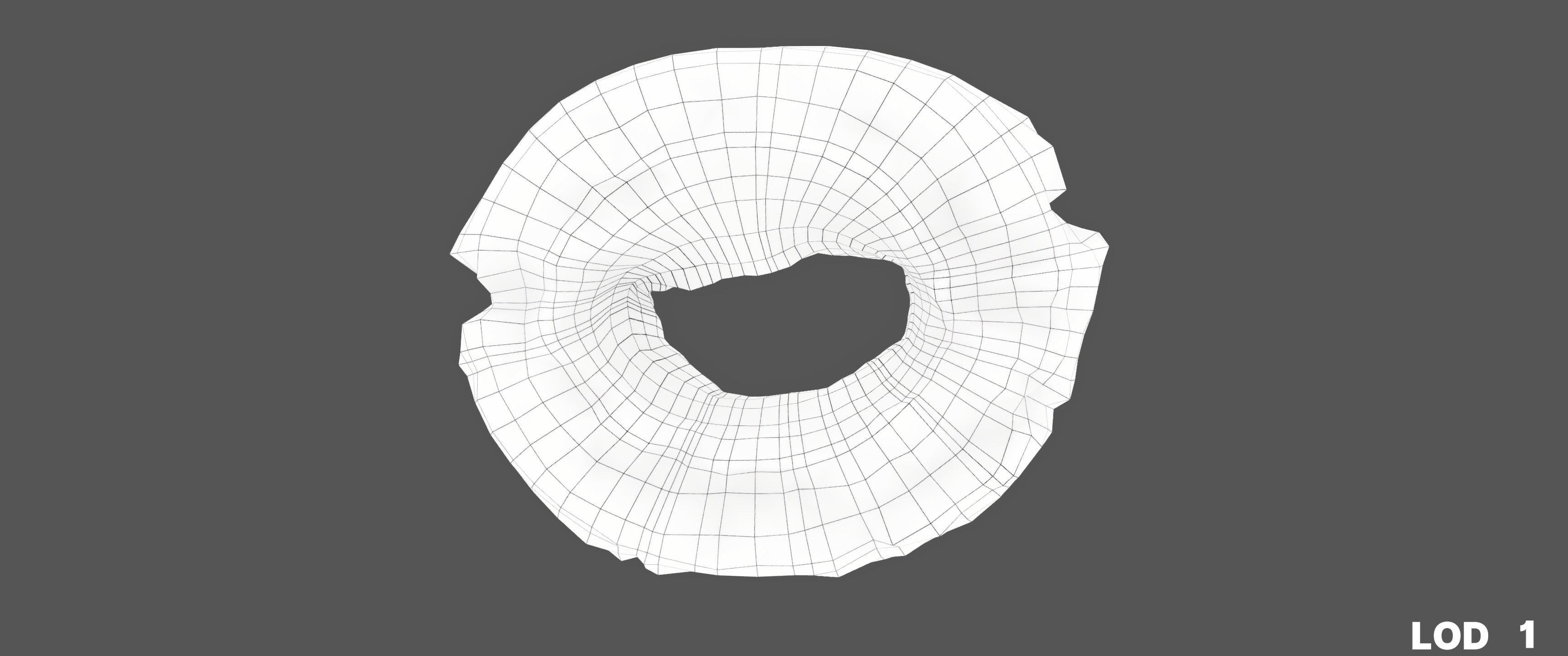 8k American Cruller Doughnut - 5 Levels of Detail Low-poly 3D model_34