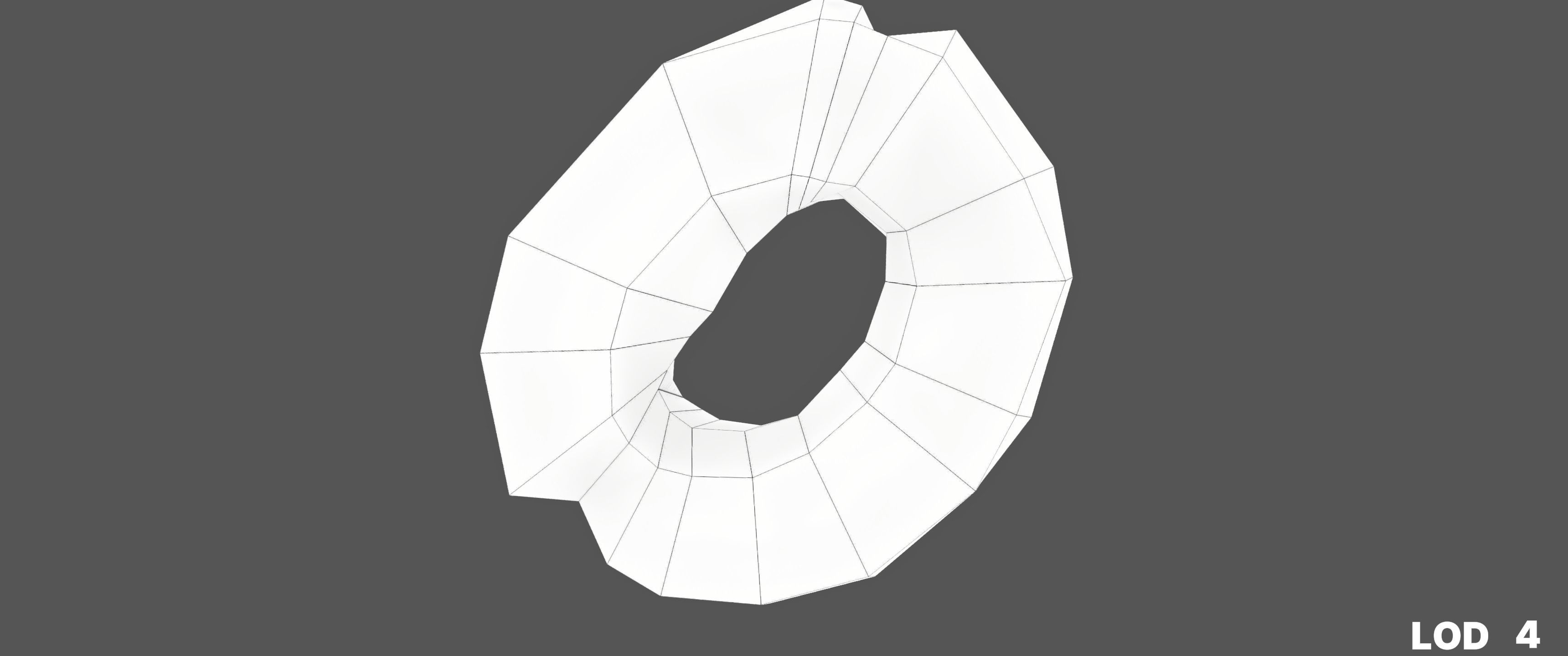 8k American Cruller Doughnut - 5 Levels of Detail Low-poly 3D model_62