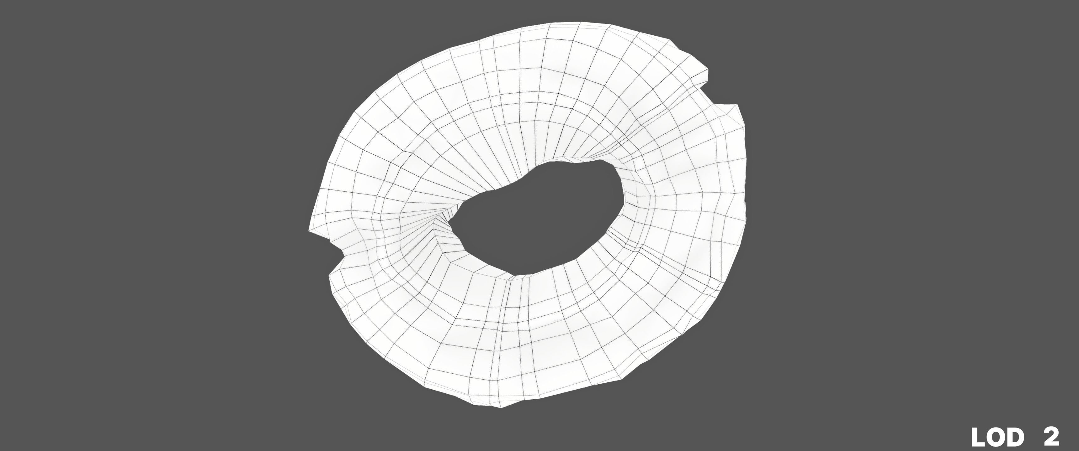 8k American Cruller Doughnut - 5 Levels of Detail Low-poly 3D model_44