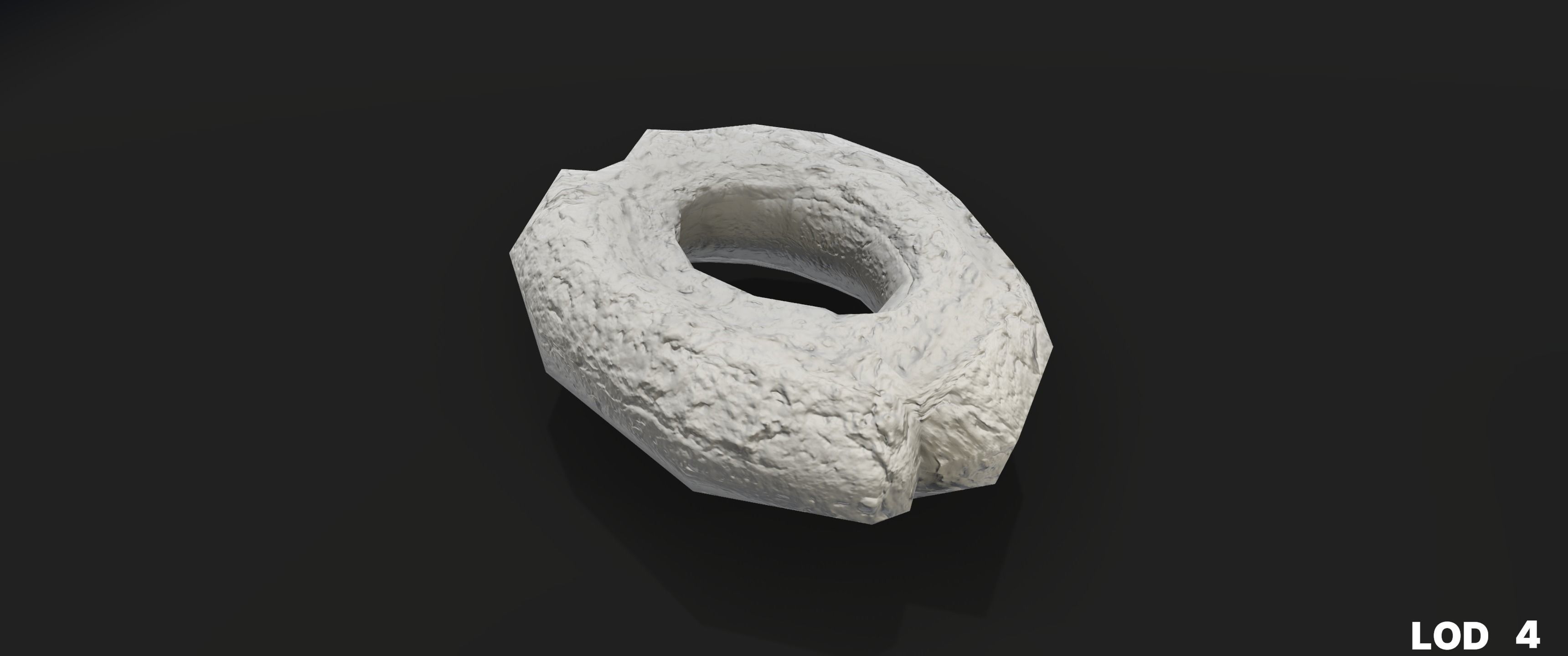 8k American Cruller Doughnut - 5 Levels of Detail Low-poly 3D model_57