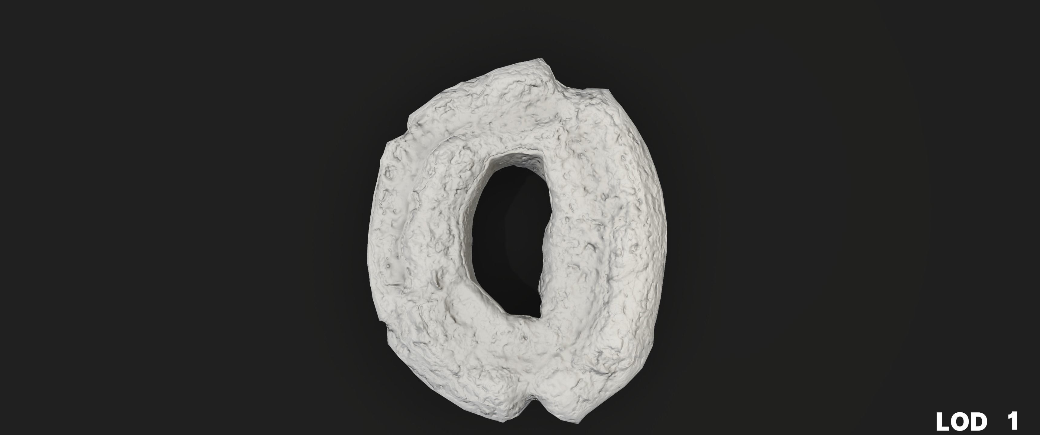 8k American Cruller Doughnut - 5 Levels of Detail Low-poly 3D model_31