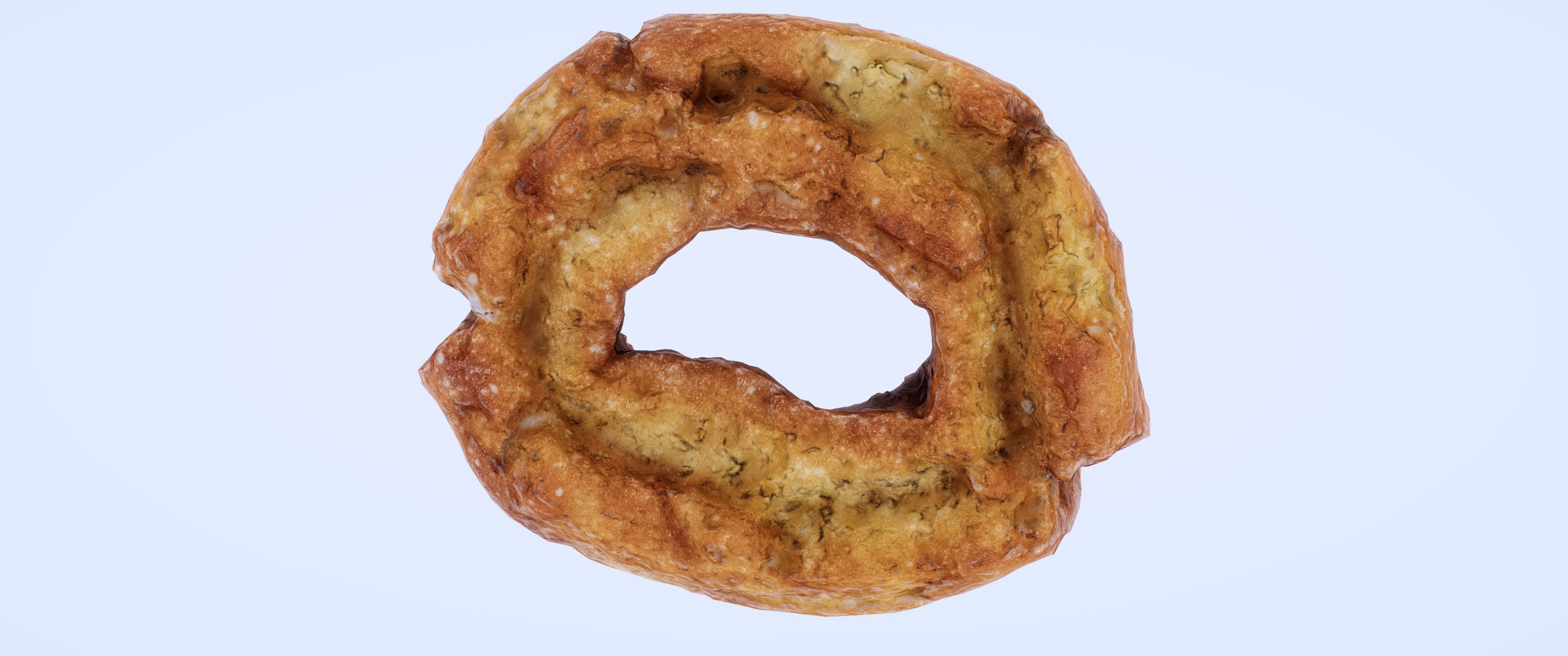 8k American Cruller Doughnut - 5 Levels of Detail Low-poly 3D model_7