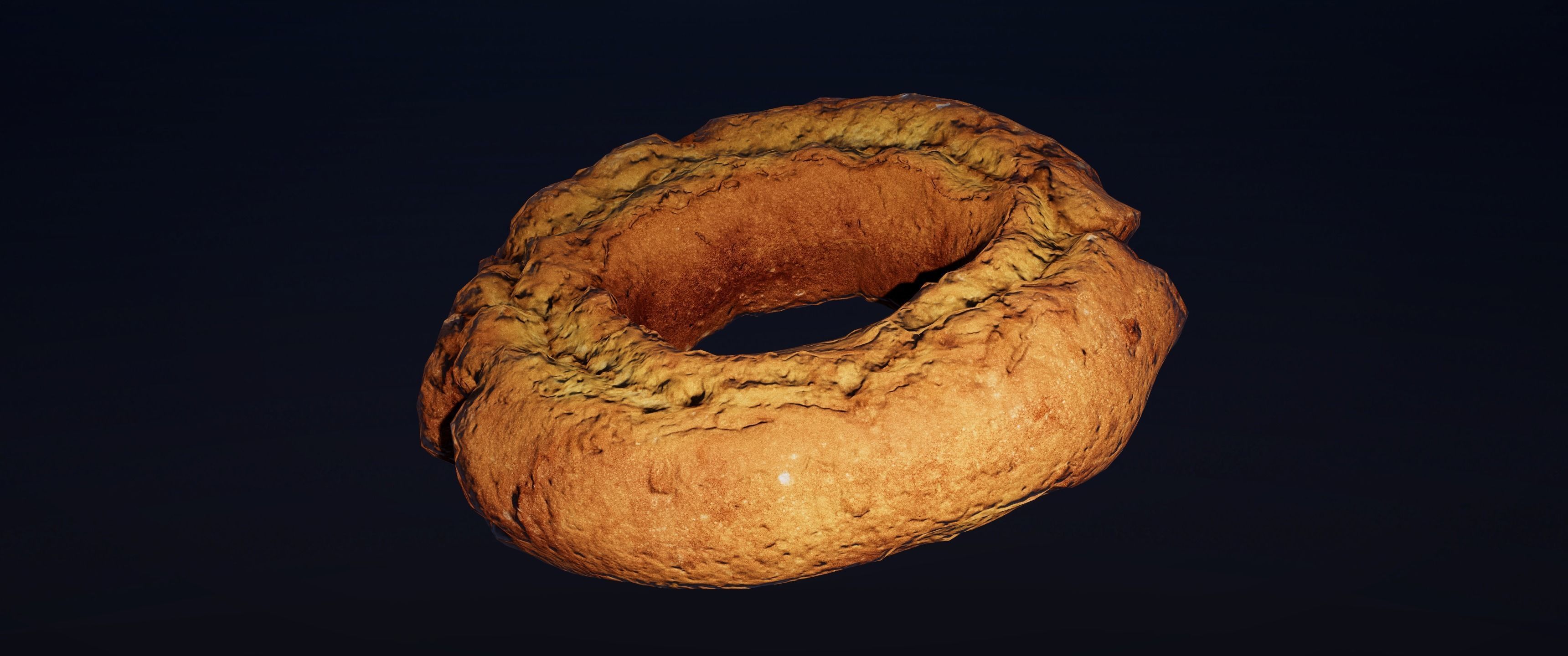 8k American Cruller Doughnut - 5 Levels of Detail Low-poly 3D model_9