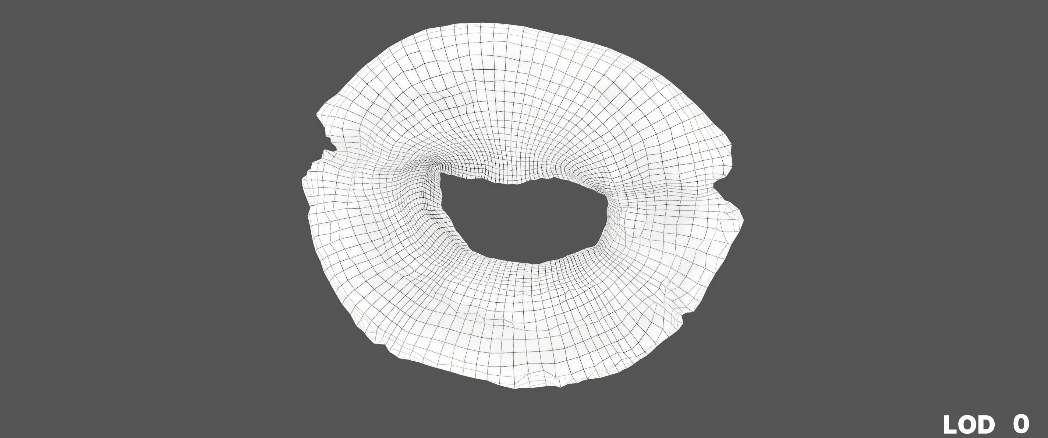 8k American Cruller Doughnut - 5 Levels of Detail Low-poly 3D model_25