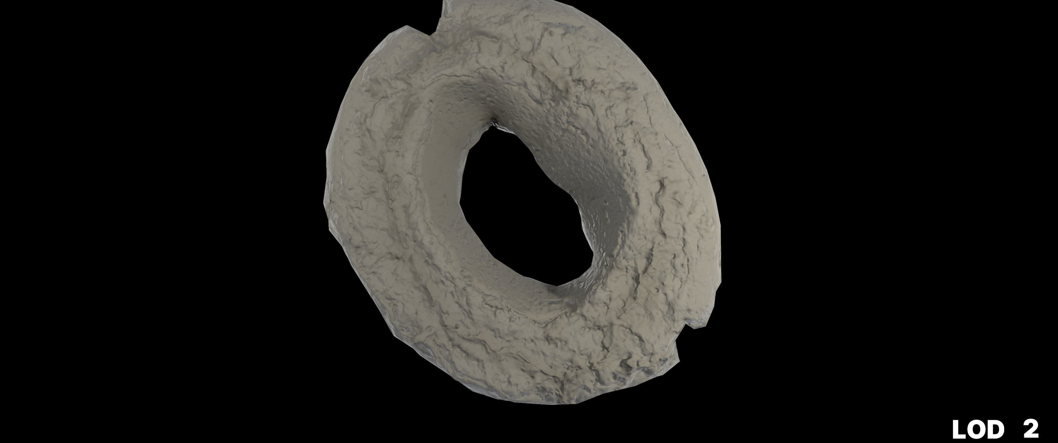 8k American Cruller Doughnut - 5 Levels of Detail Low-poly 3D model_41