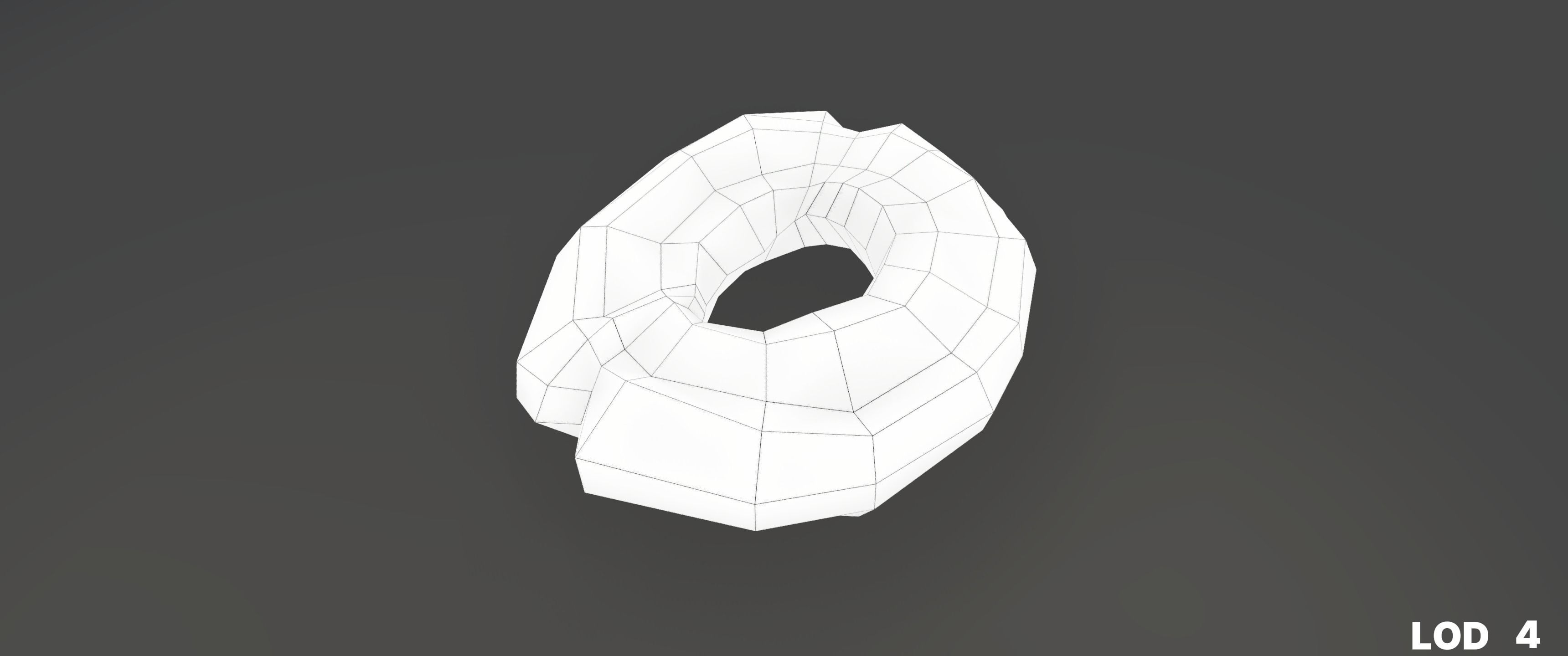 8k American Cruller Doughnut - 5 Levels of Detail Low-poly 3D model_60