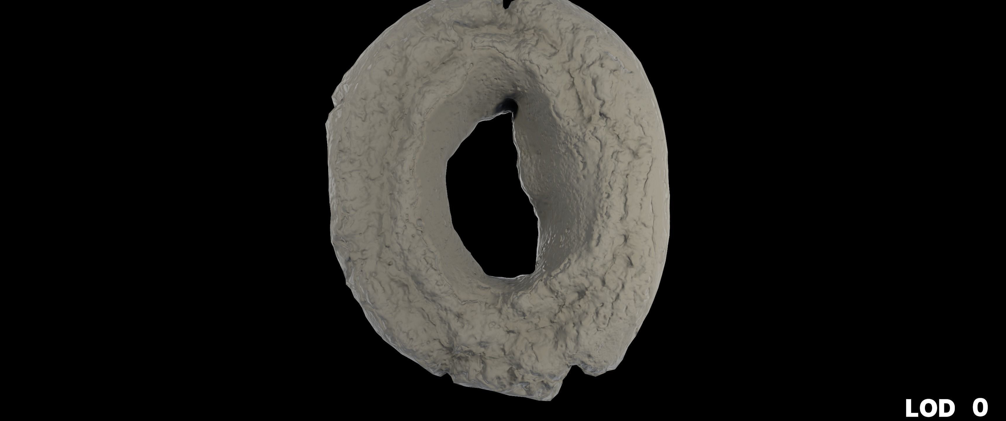 8k American Cruller Doughnut - 5 Levels of Detail Low-poly 3D model_23