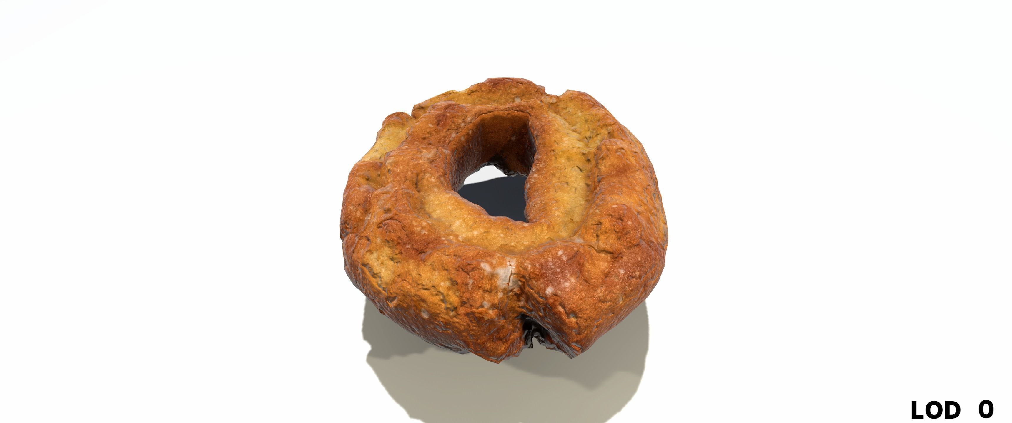 8k American Cruller Doughnut - 5 Levels of Detail Low-poly 3D model_18